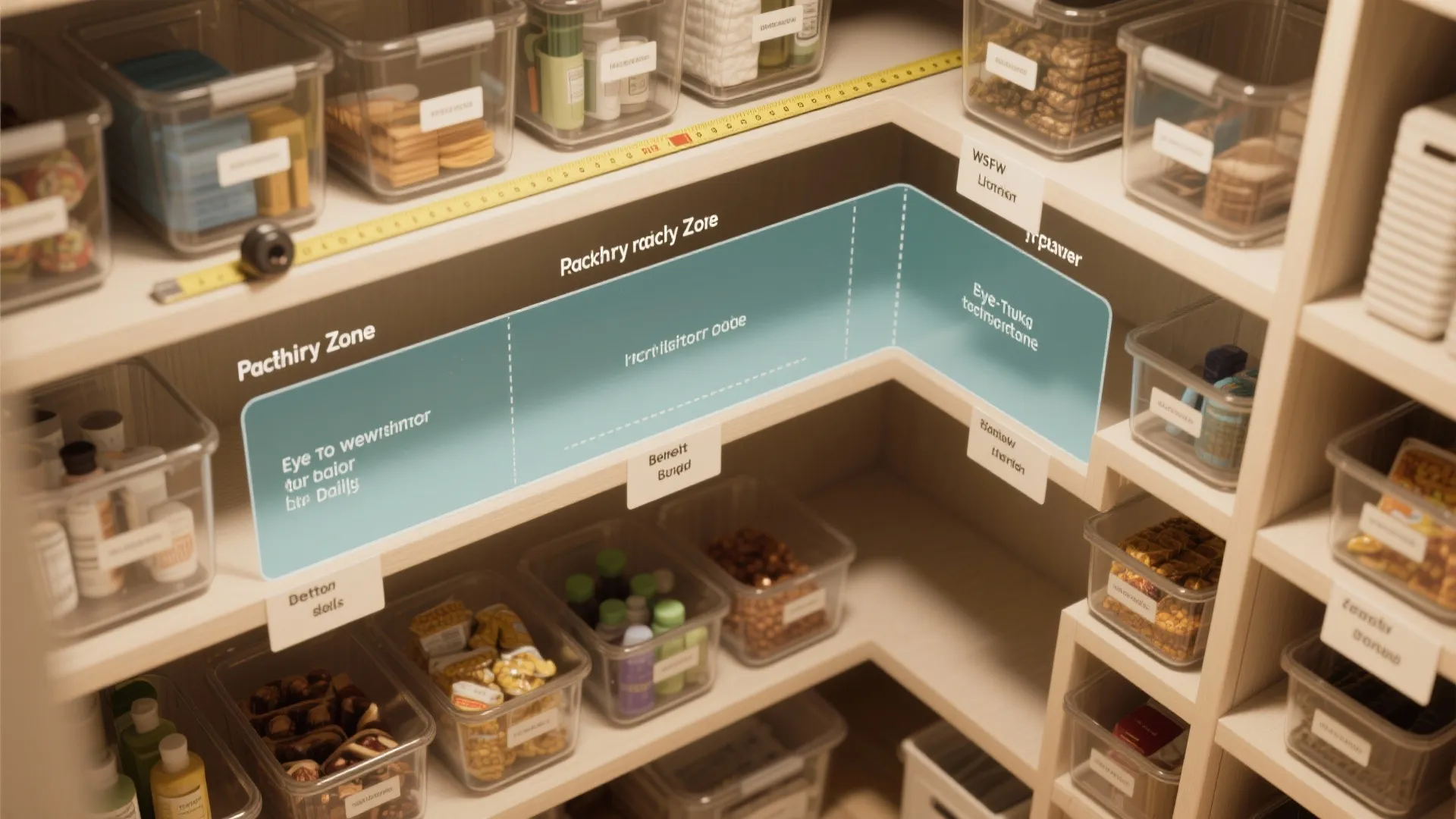 Do you have a quick layout rule for small walk-in pantries?