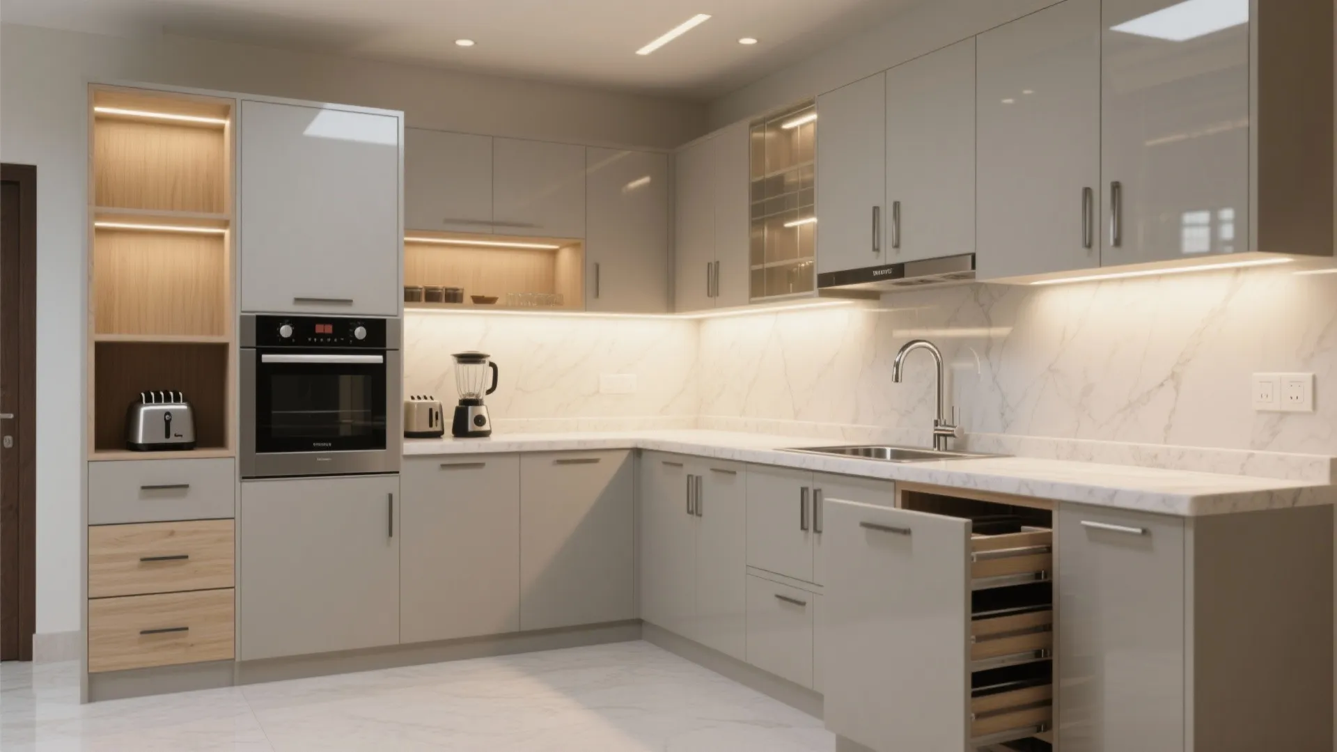 Minimalist modular kitchen storage