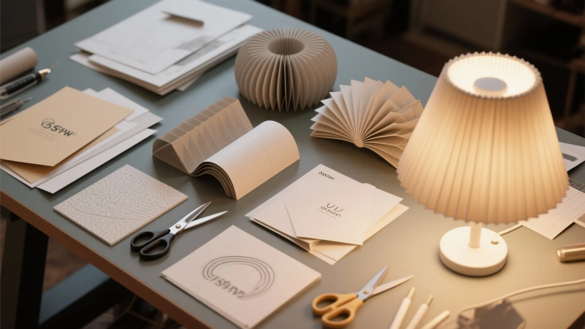 4. Paper or folded-accordion shade — lightweight and sculptural