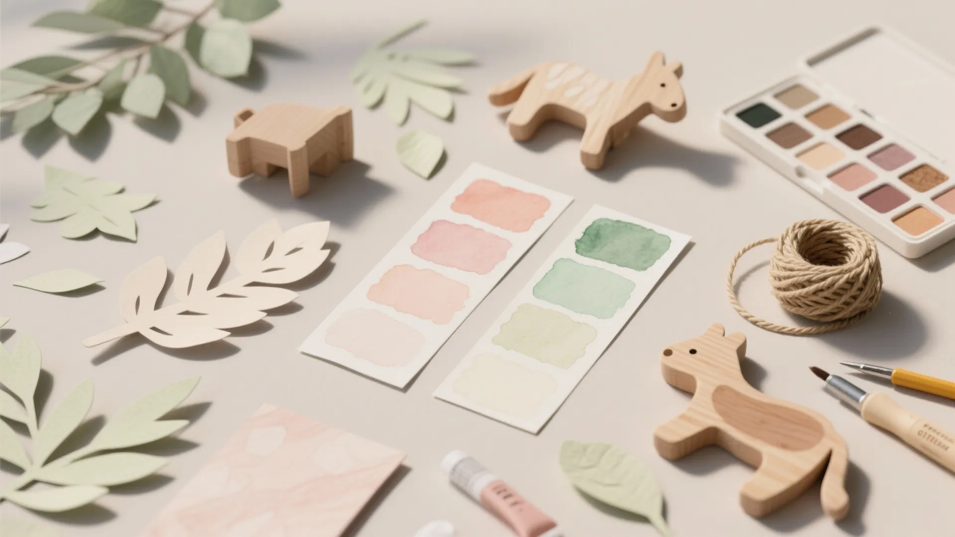 Nature or Storybook Theme with Paper Art and Wood Accents