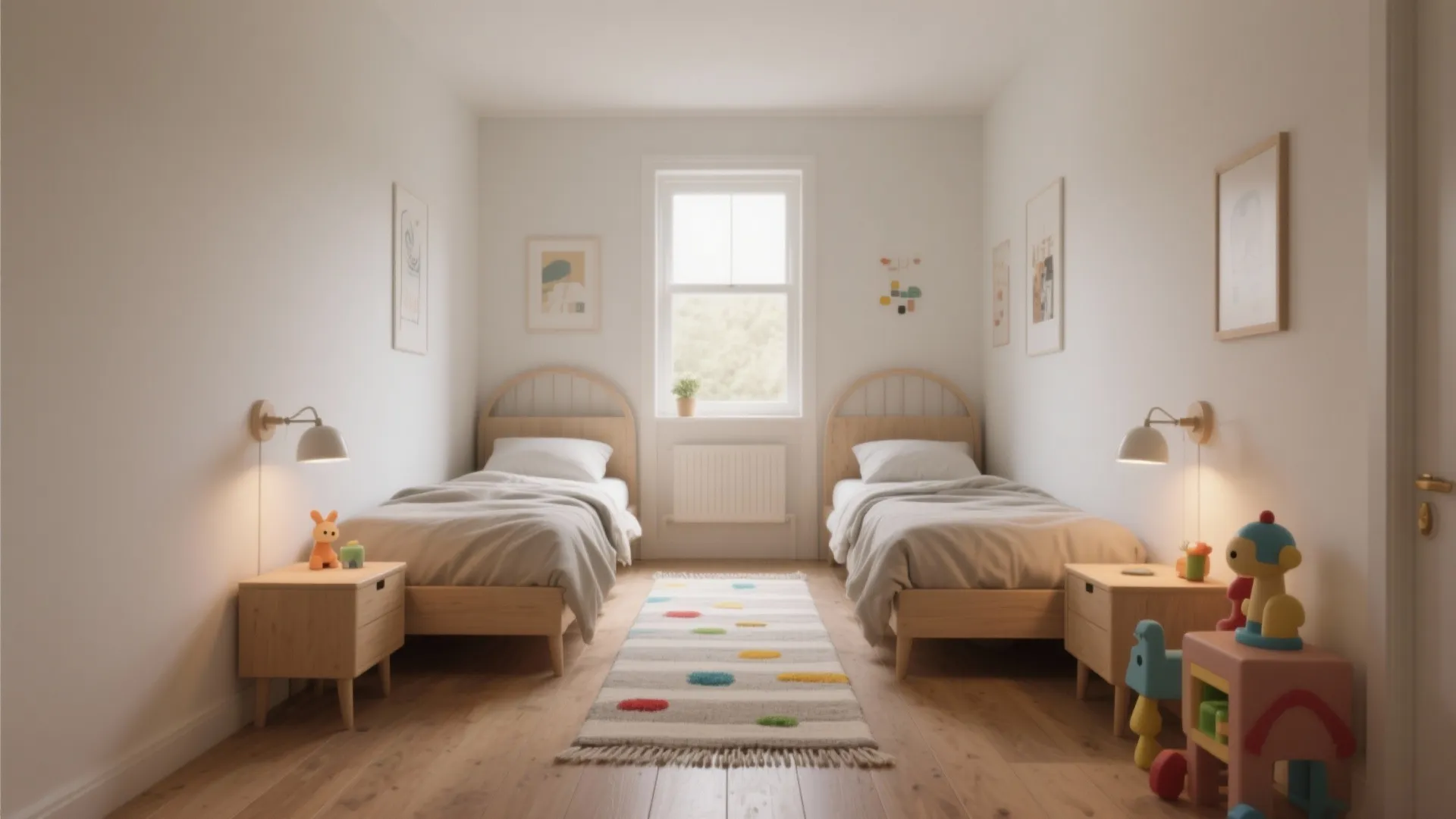 1. Parallel beds along opposite walls