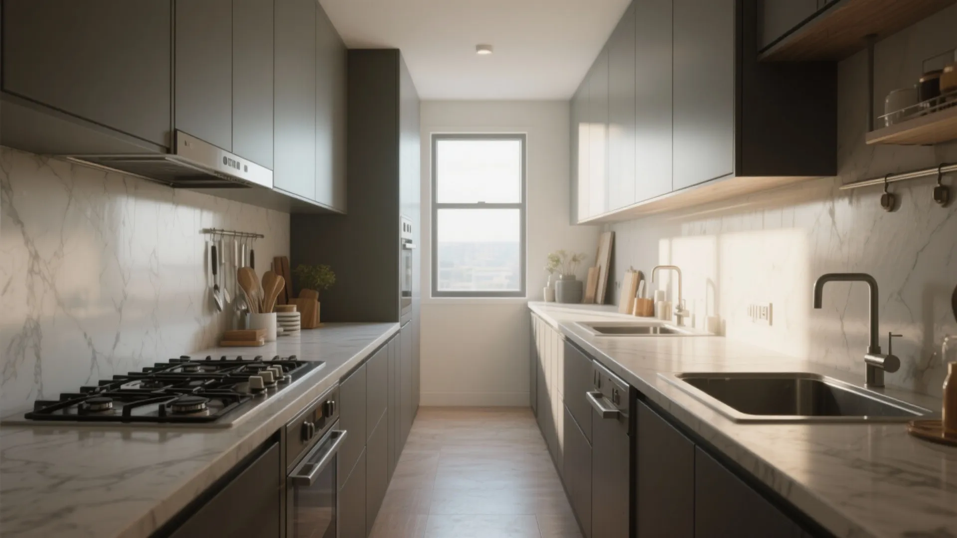 2. Parallel galley layout