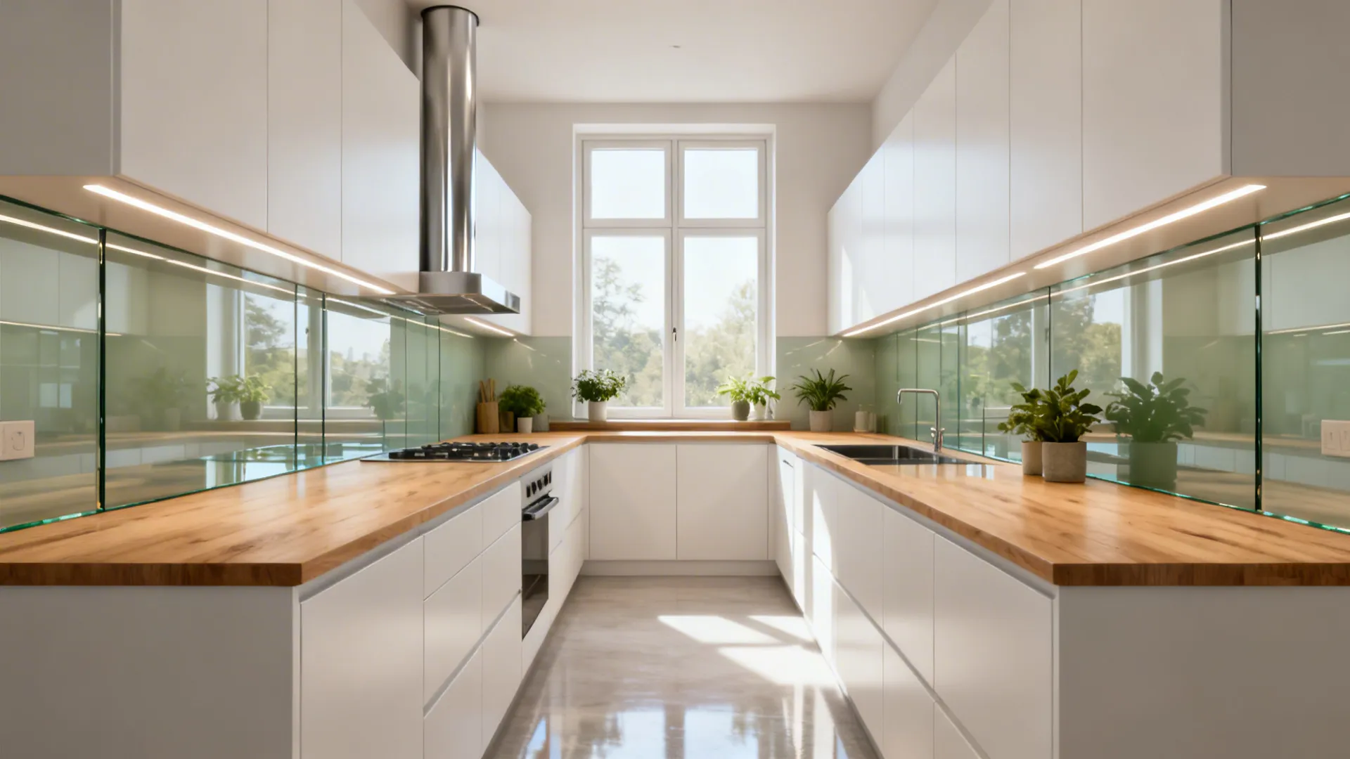 Chimney Position Above a Window in a Parallel Kitchen: 5 Proven Ideas
