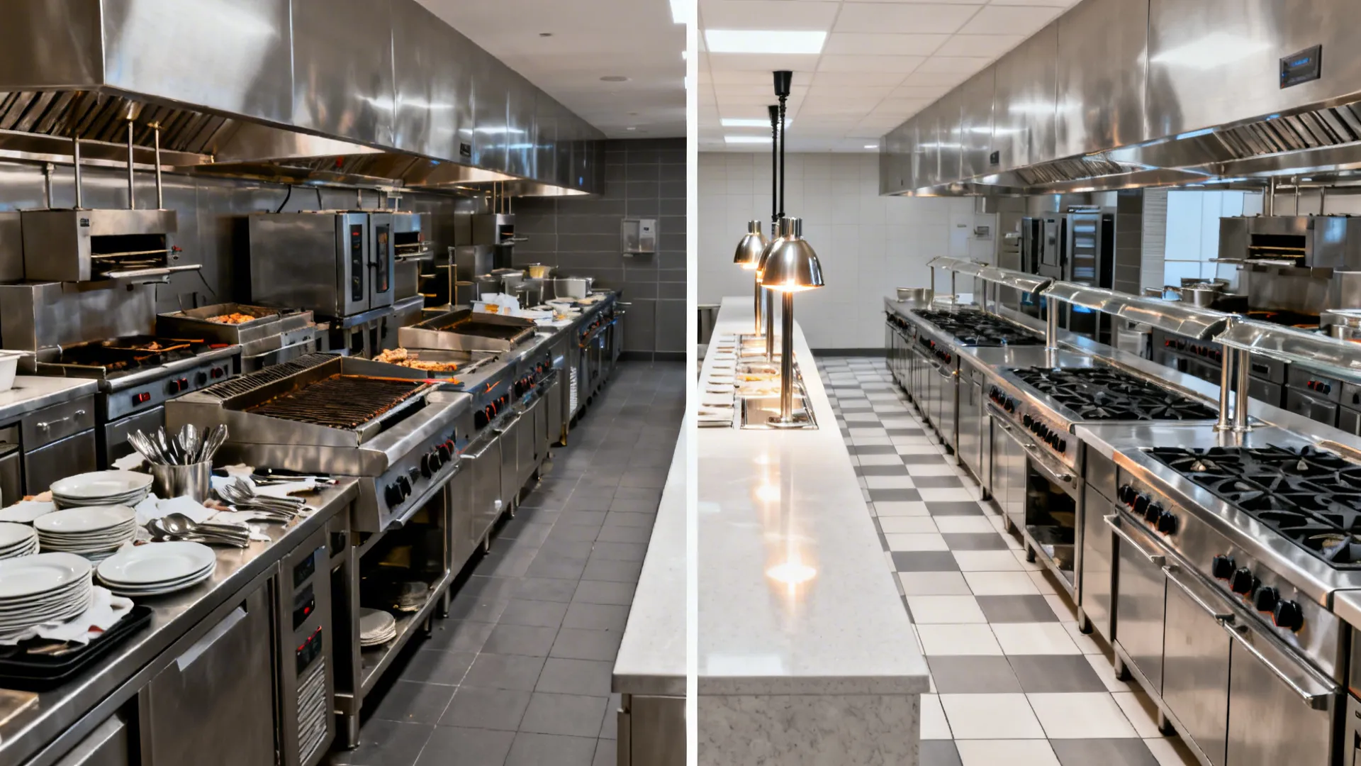 Before and after comparison showing a congested single line versus organized parallel hot lines