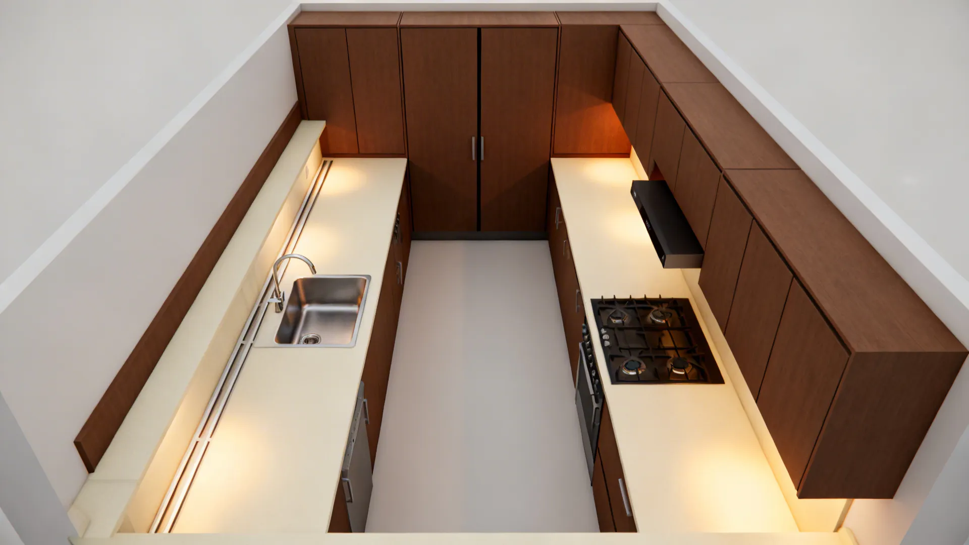 3) Parallel Workflow: Sink–Prep–Cook in a Tight Corridor