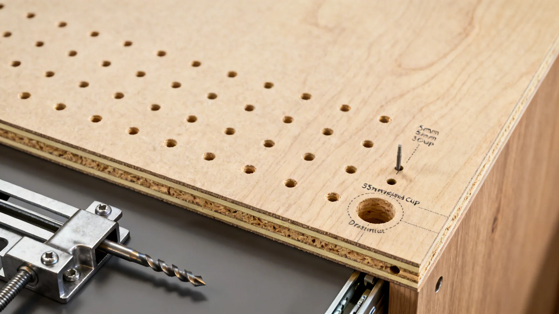 Parametric hardware drilling patterns align with cut lists
