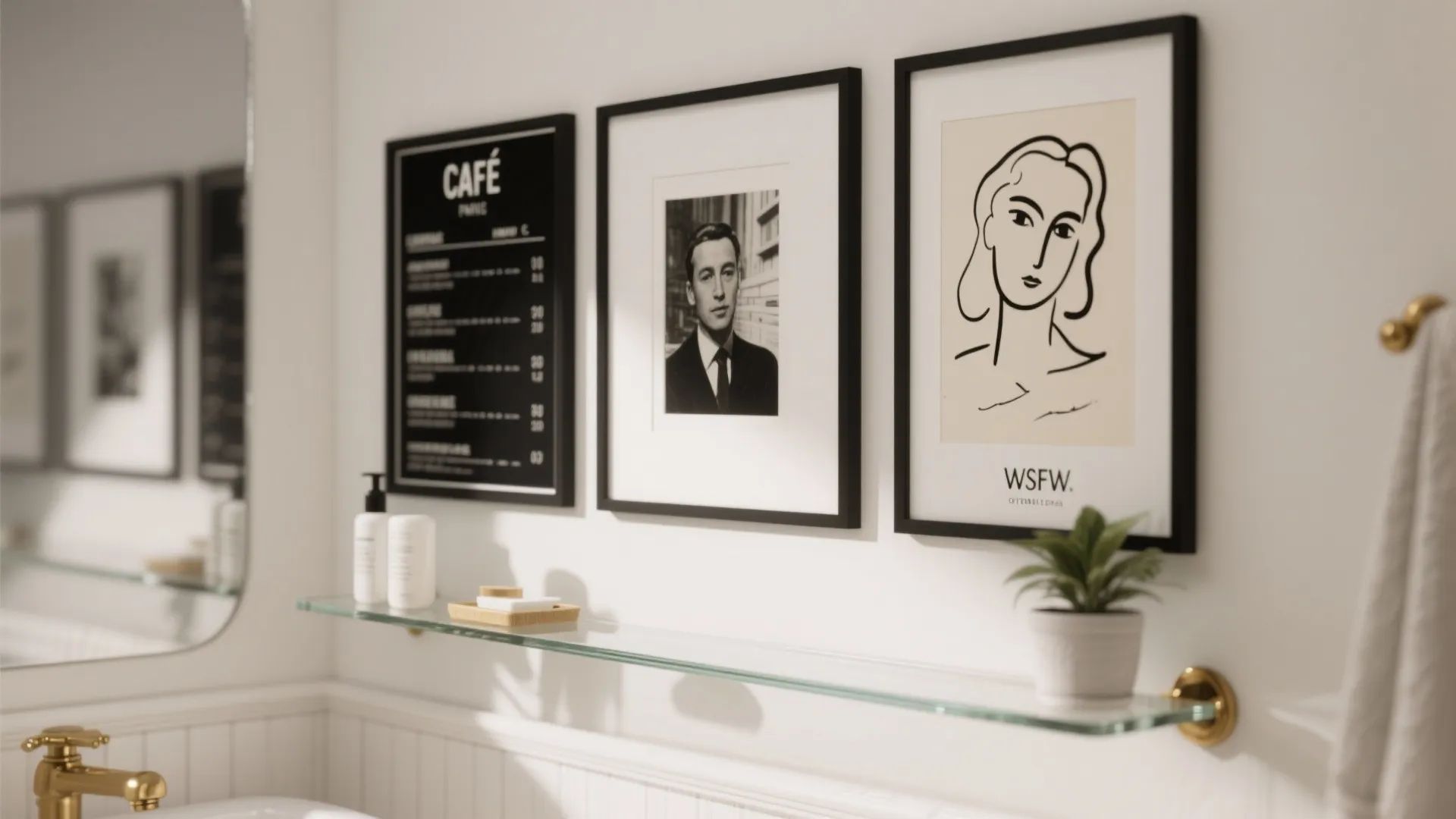 3) Art, menus, and line drawings (keep it chic, not kitsch)