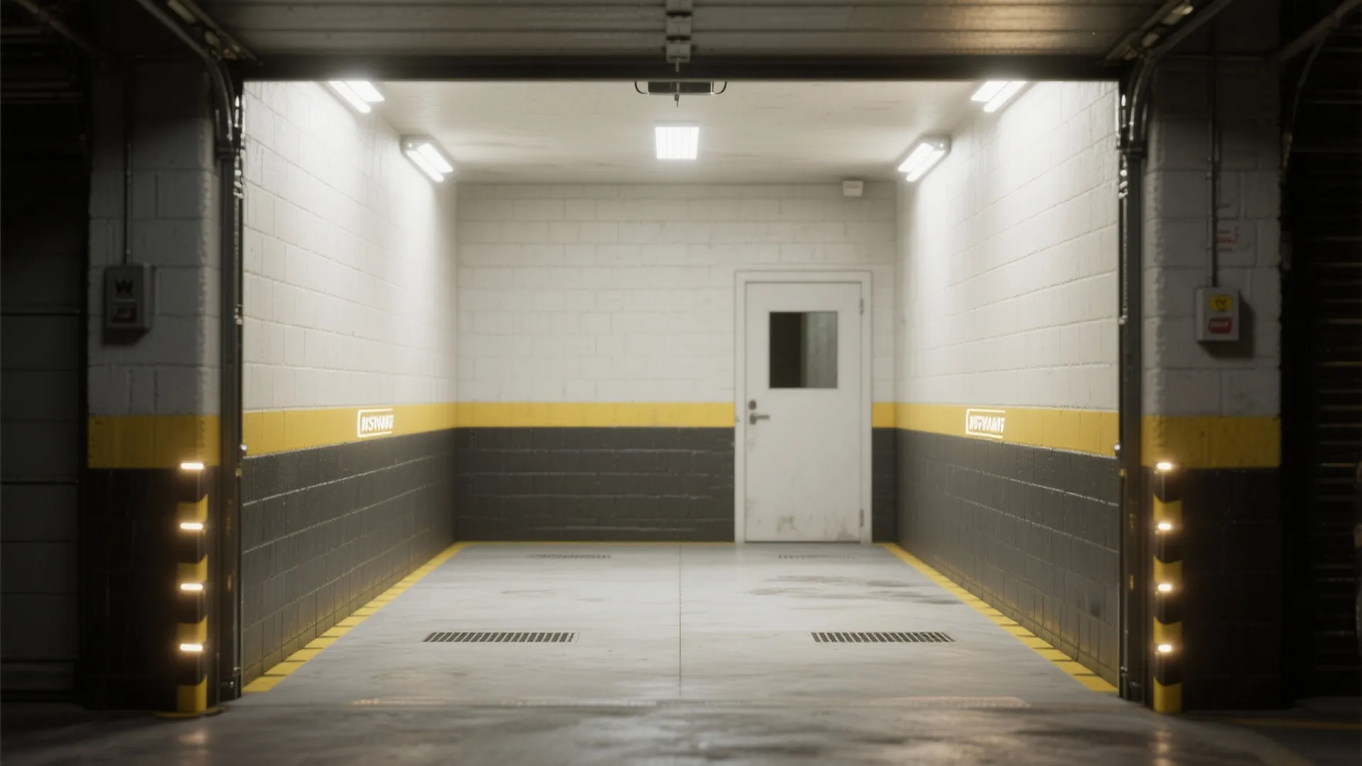 High-contrast guides and lighting for safer parking