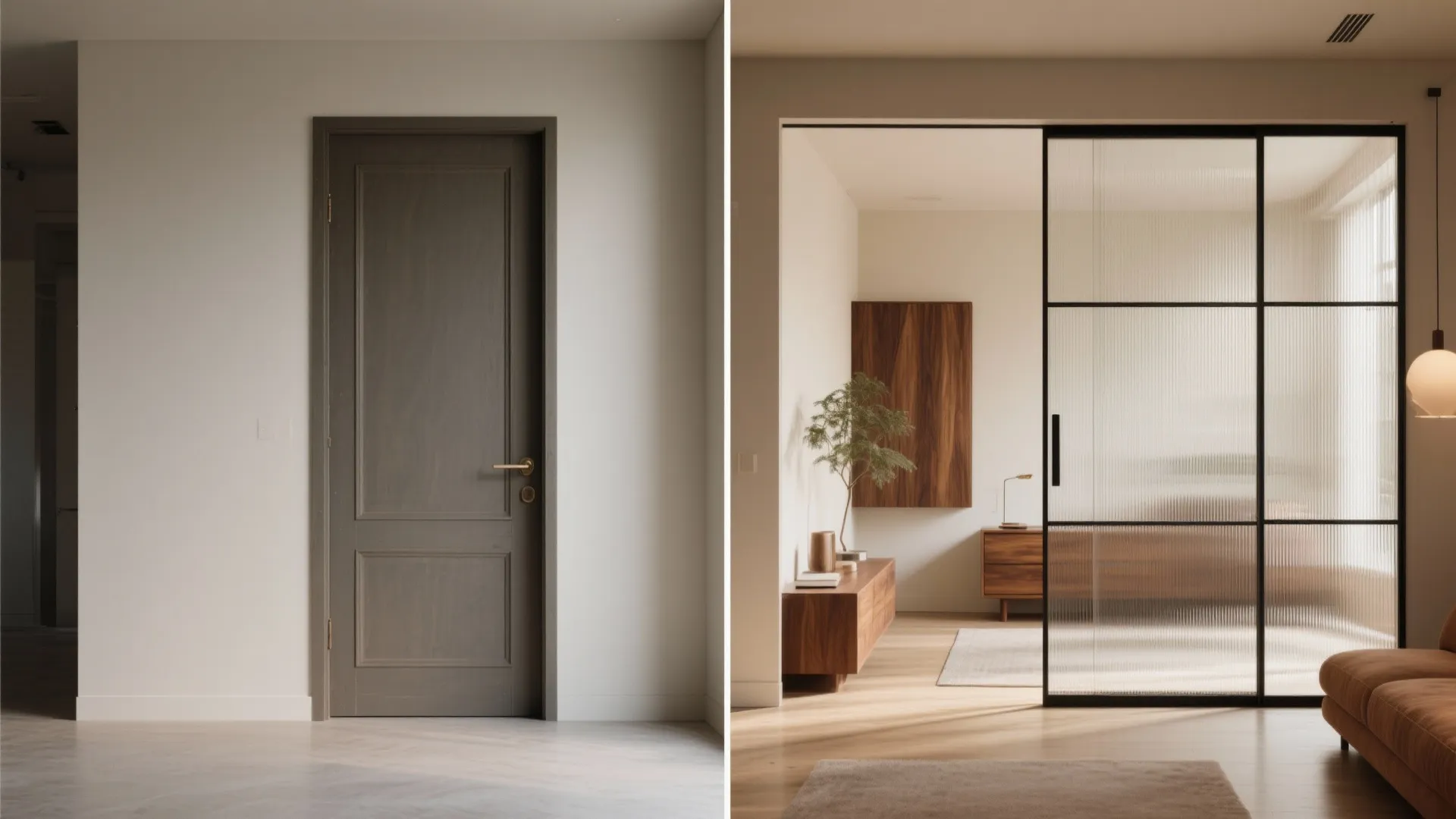 Open-Plan Living with Sliding Glass Partitions