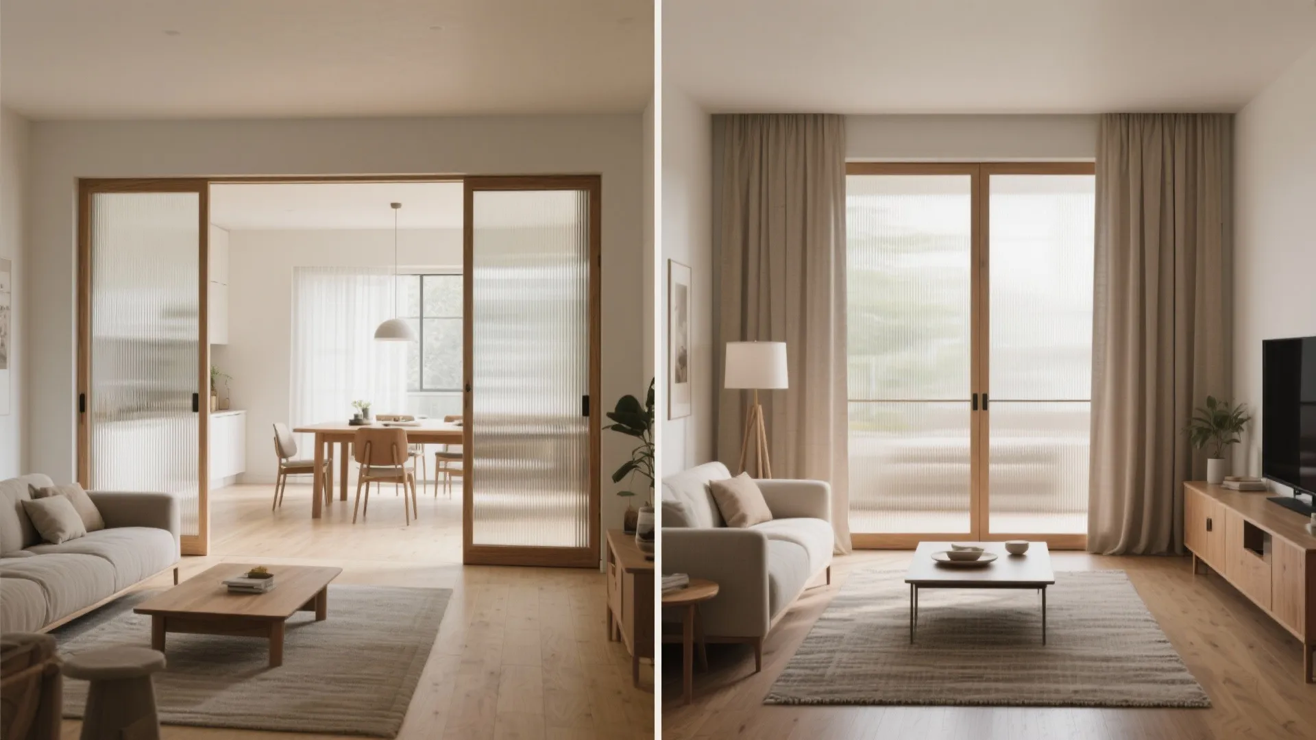 Sliding Partitions for Open-Plan Living-Dining