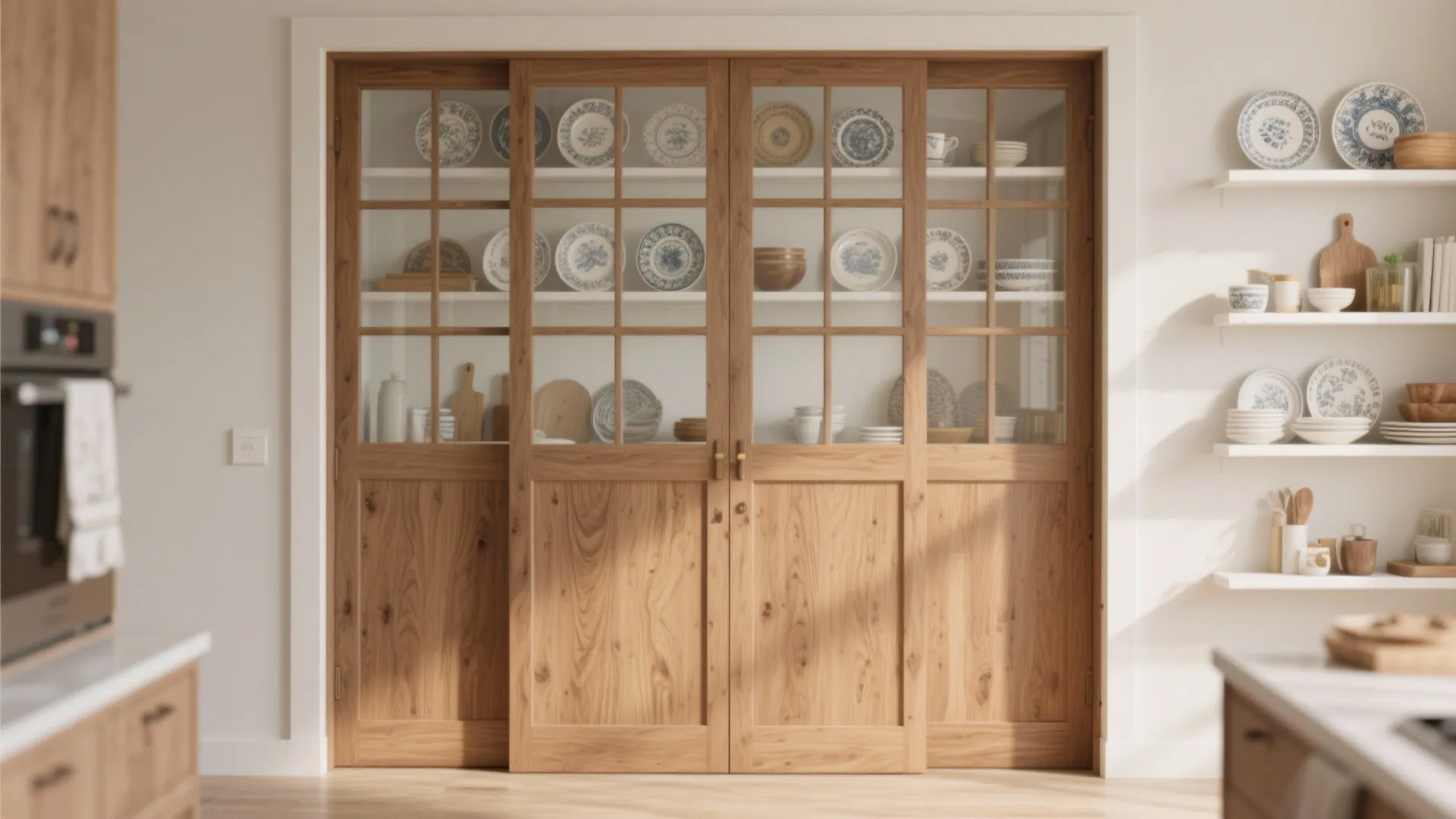 3. Partial Glass Panels: Combine Solid and Transparent