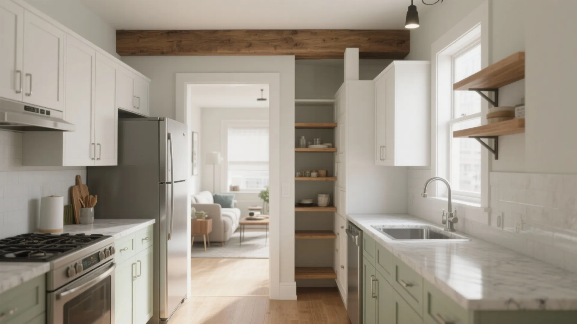 Partial Wall Removal to Create Open Zones