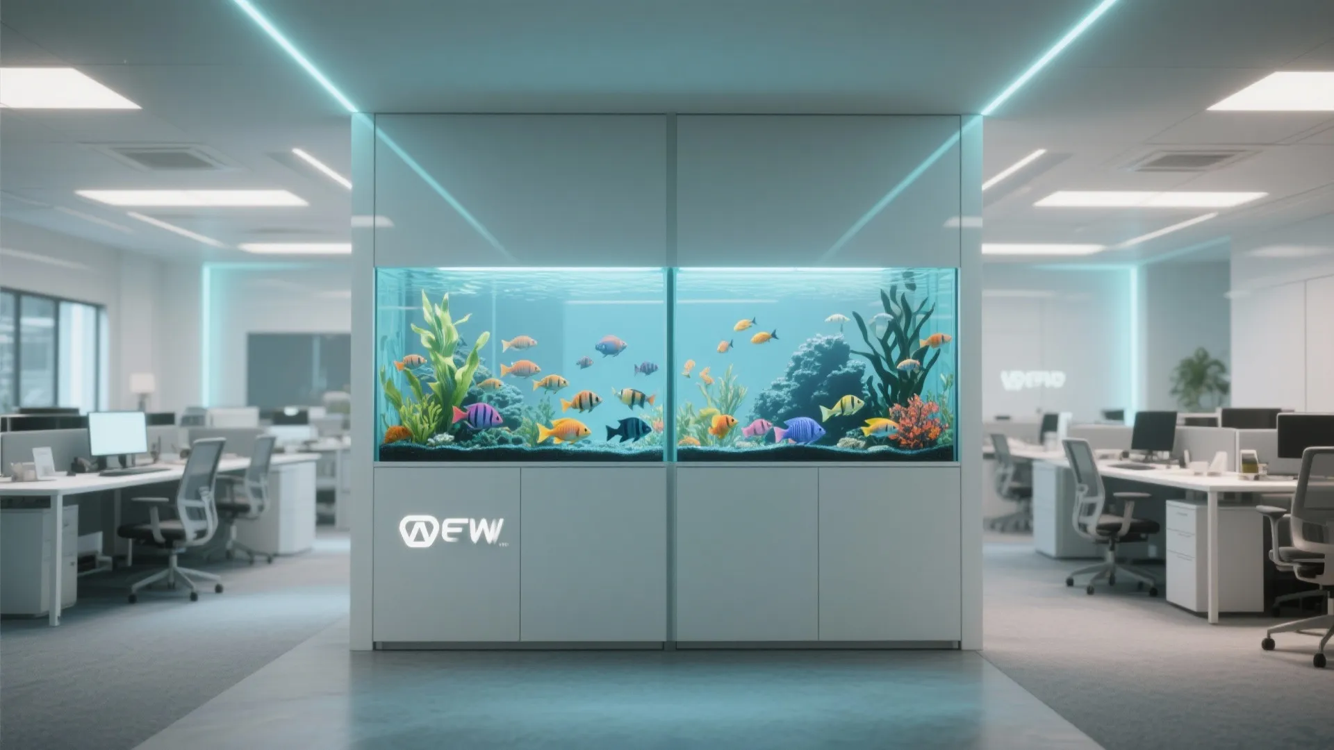 3. Partition Wall Aquarium