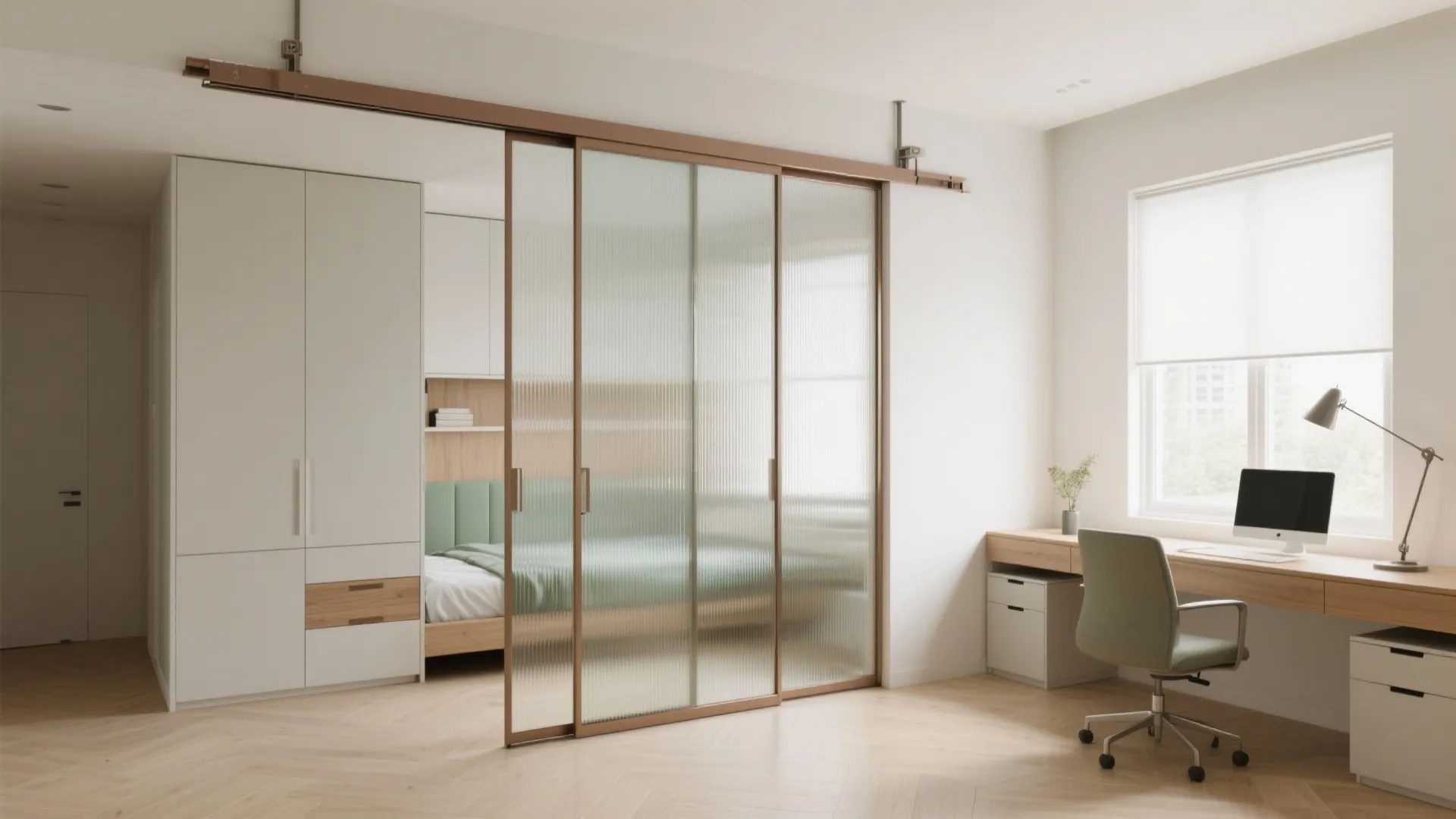 Sliding Glass Partition + Murphy Bed