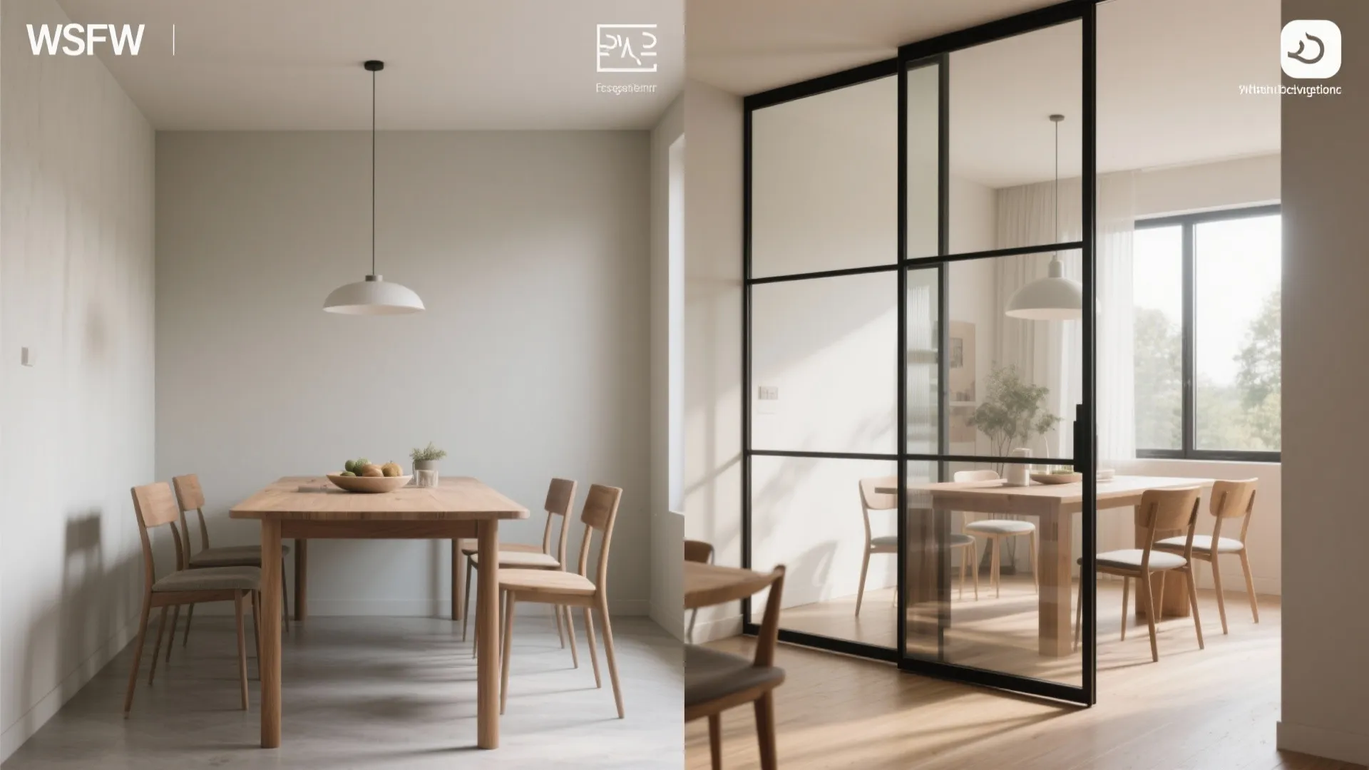 2) Glass Partition or Sliders to Borrow Light