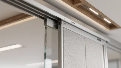 Modern Office Partition Design with Glass and Fabric