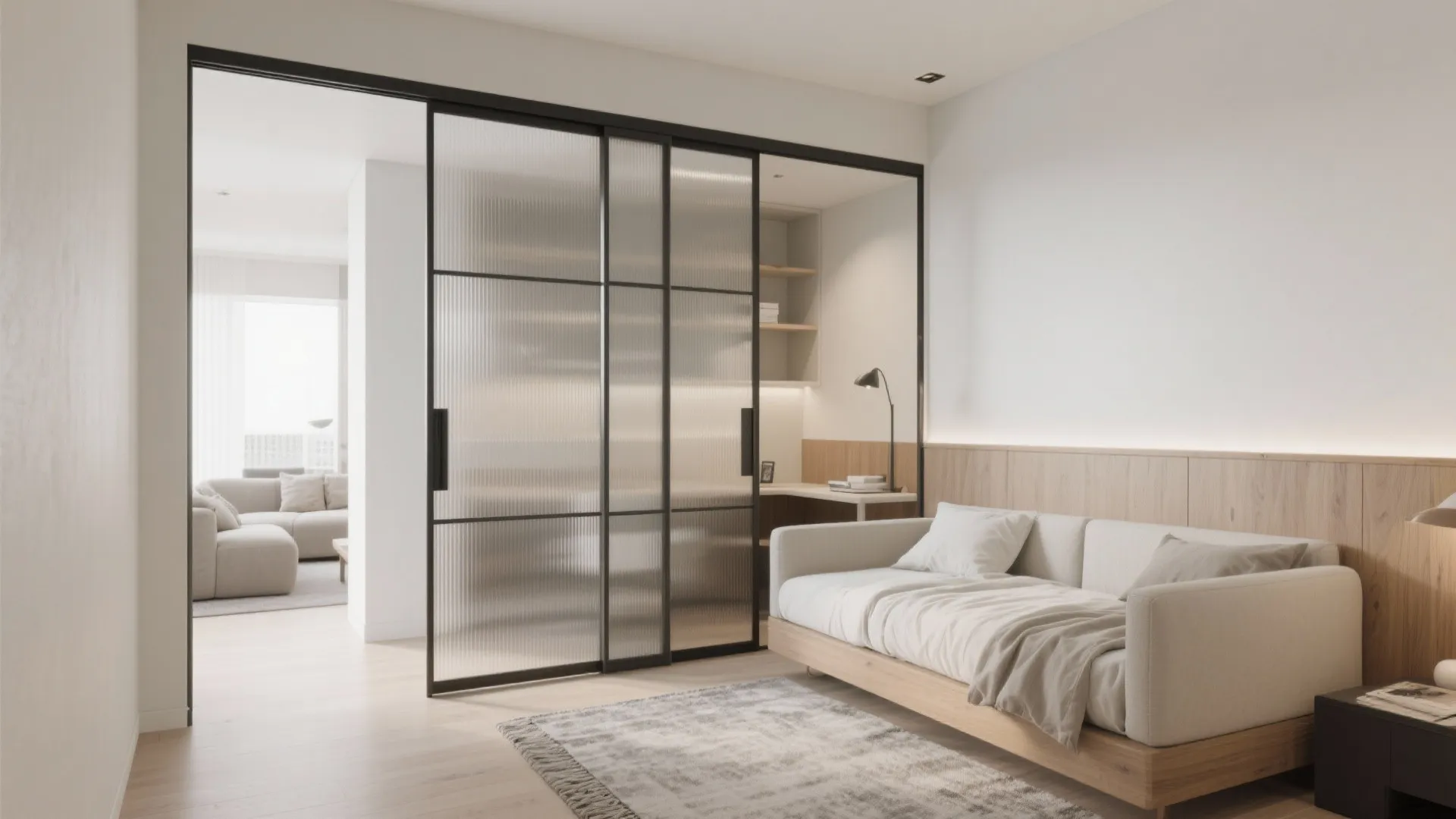 Sliding Glass Partition to Flex Your Second Bedroom