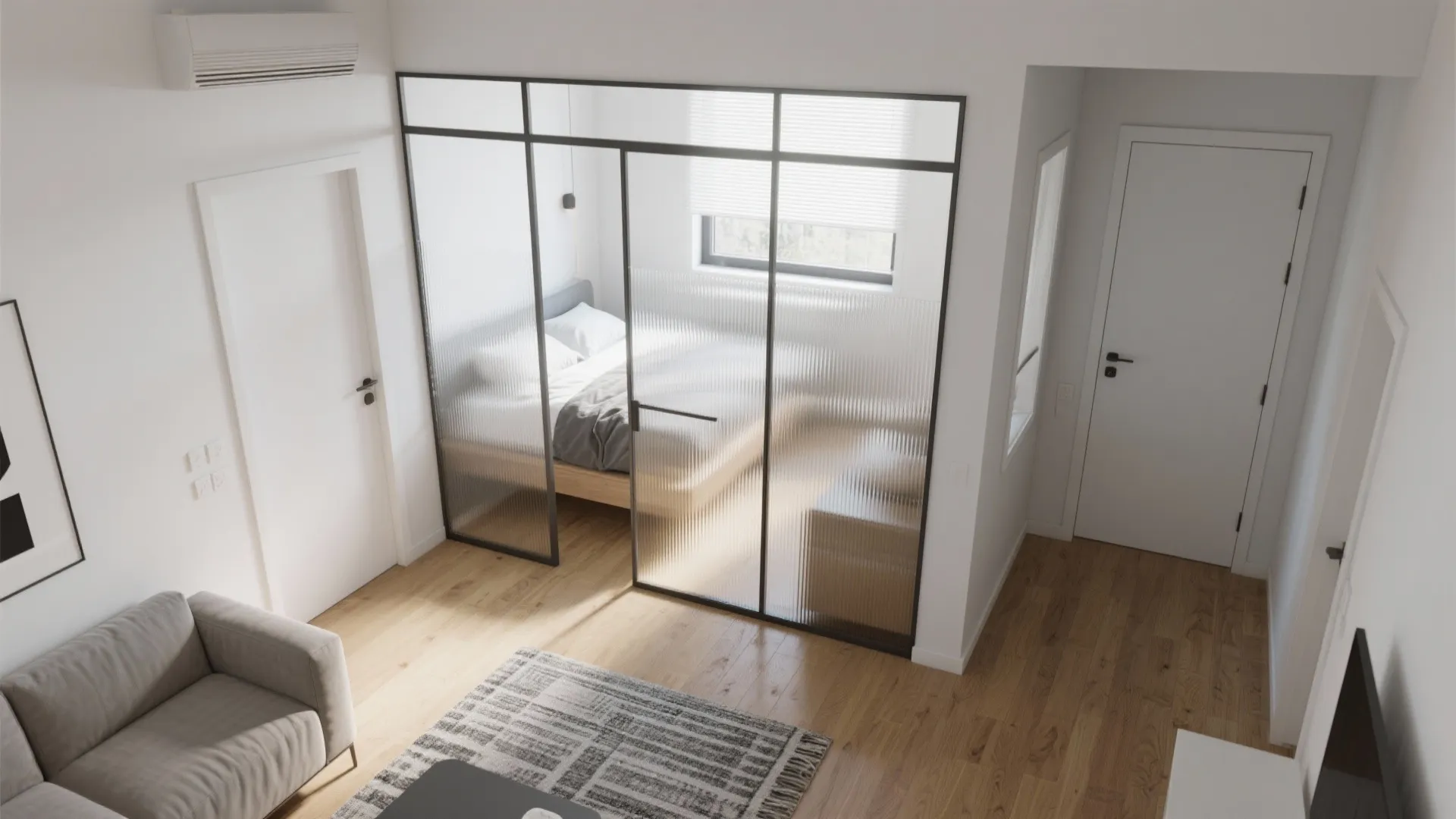 Light-Sharing Glass Partition Walls