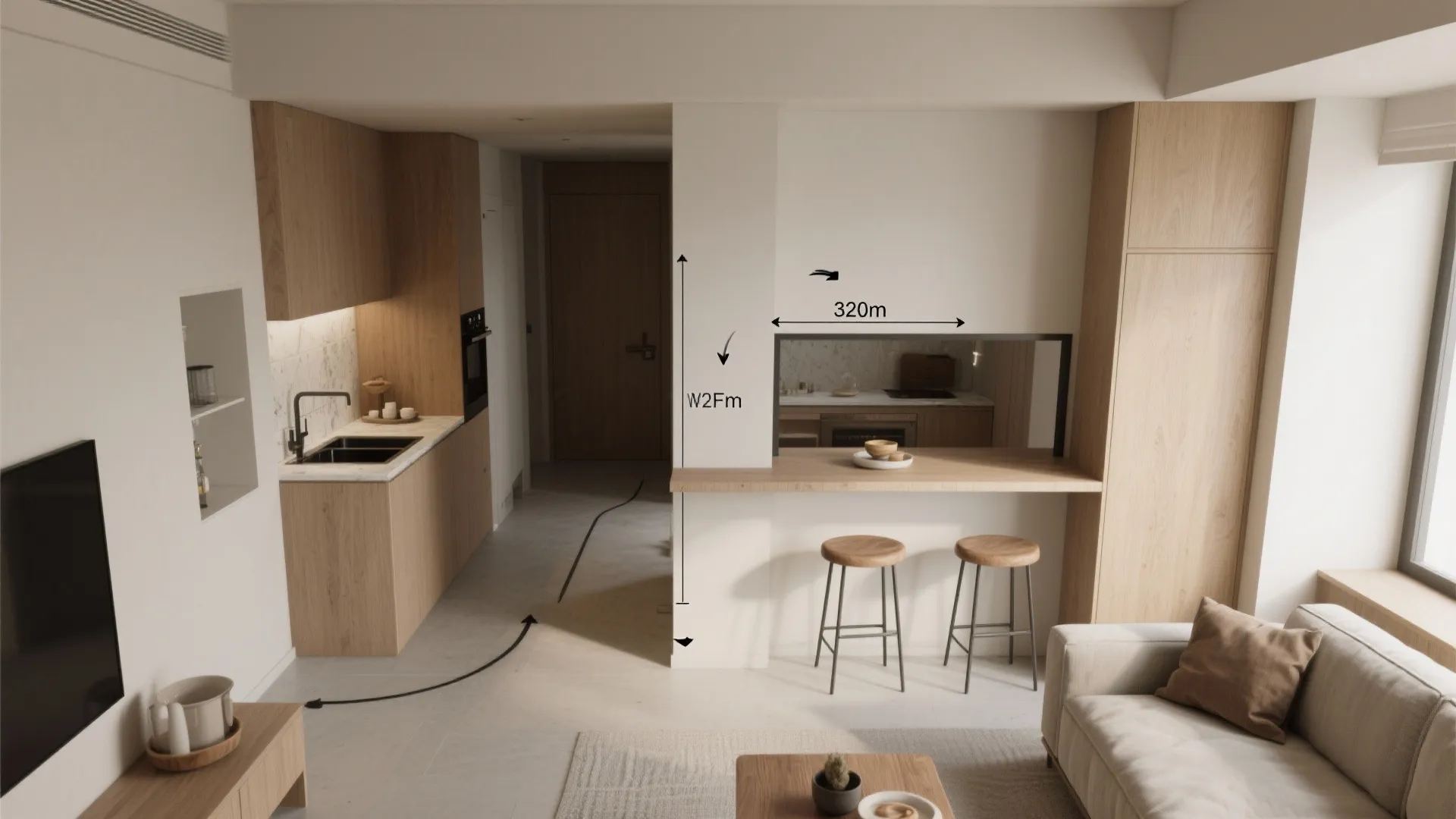 Pass-Through with Shelf or Breakfast Ledge