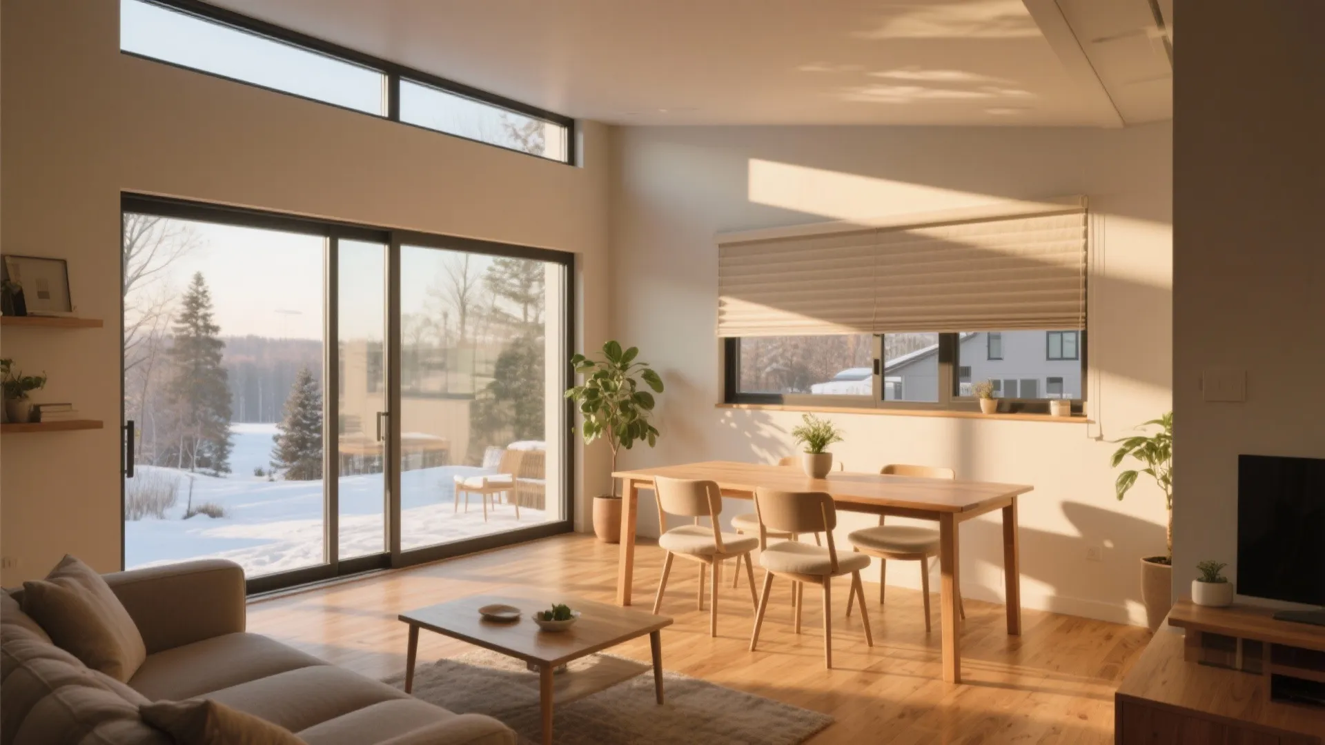 Passive solar strategy and energy-efficient glazing