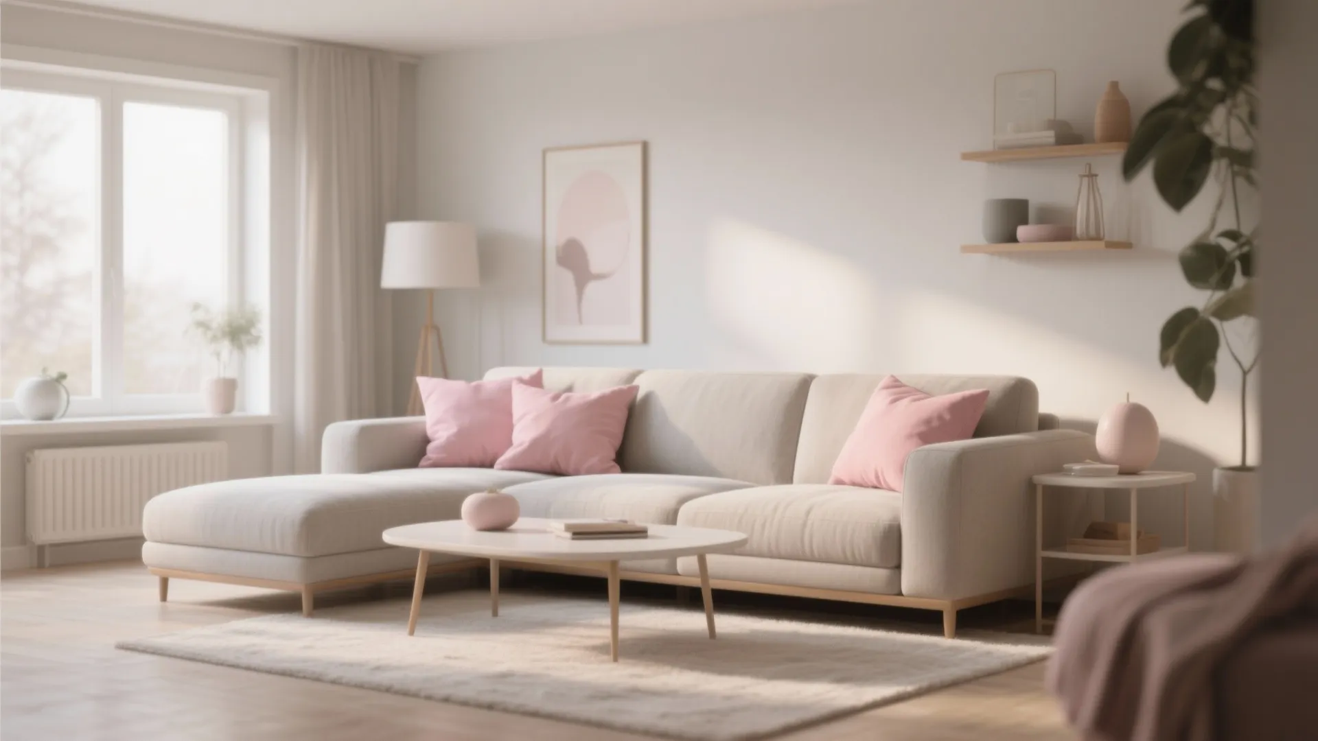 6. Beige Grey with a Pop of Pastel