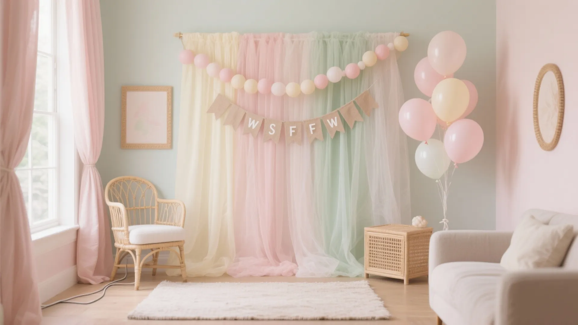 Pastel Backdrop Wall with Layered Textures