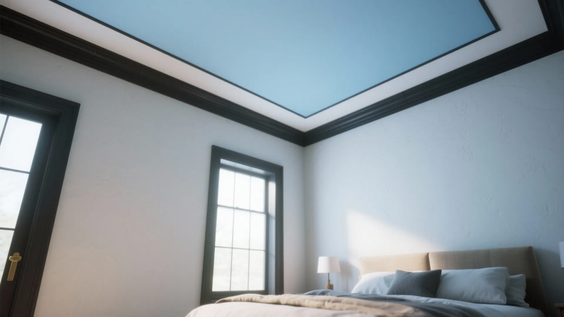 5. Pastel Ceiling, Bold Trim