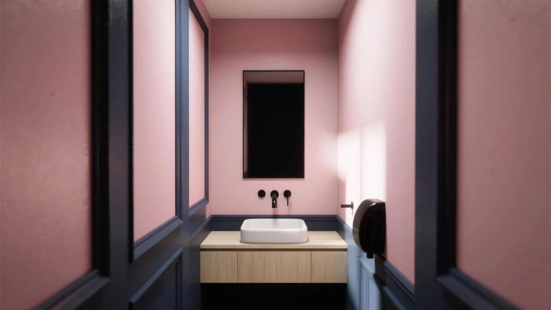 5. Pastel Pink with High-Contrast Trim