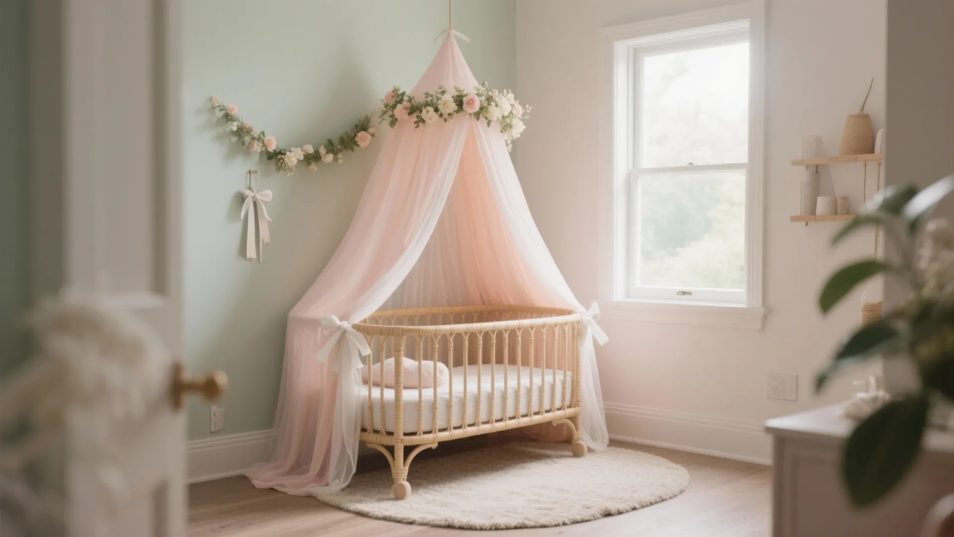Pastel Canopy Cradle Vignette