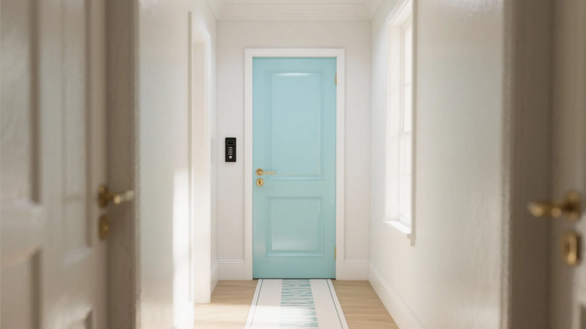 Pastel Door Pop With Neutral Walls