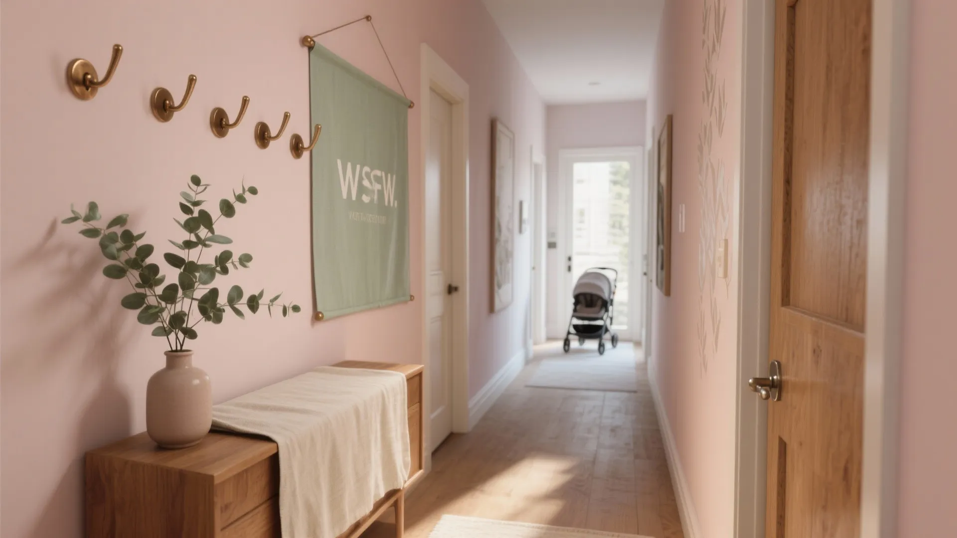 Soft Pastel Entryway Styling