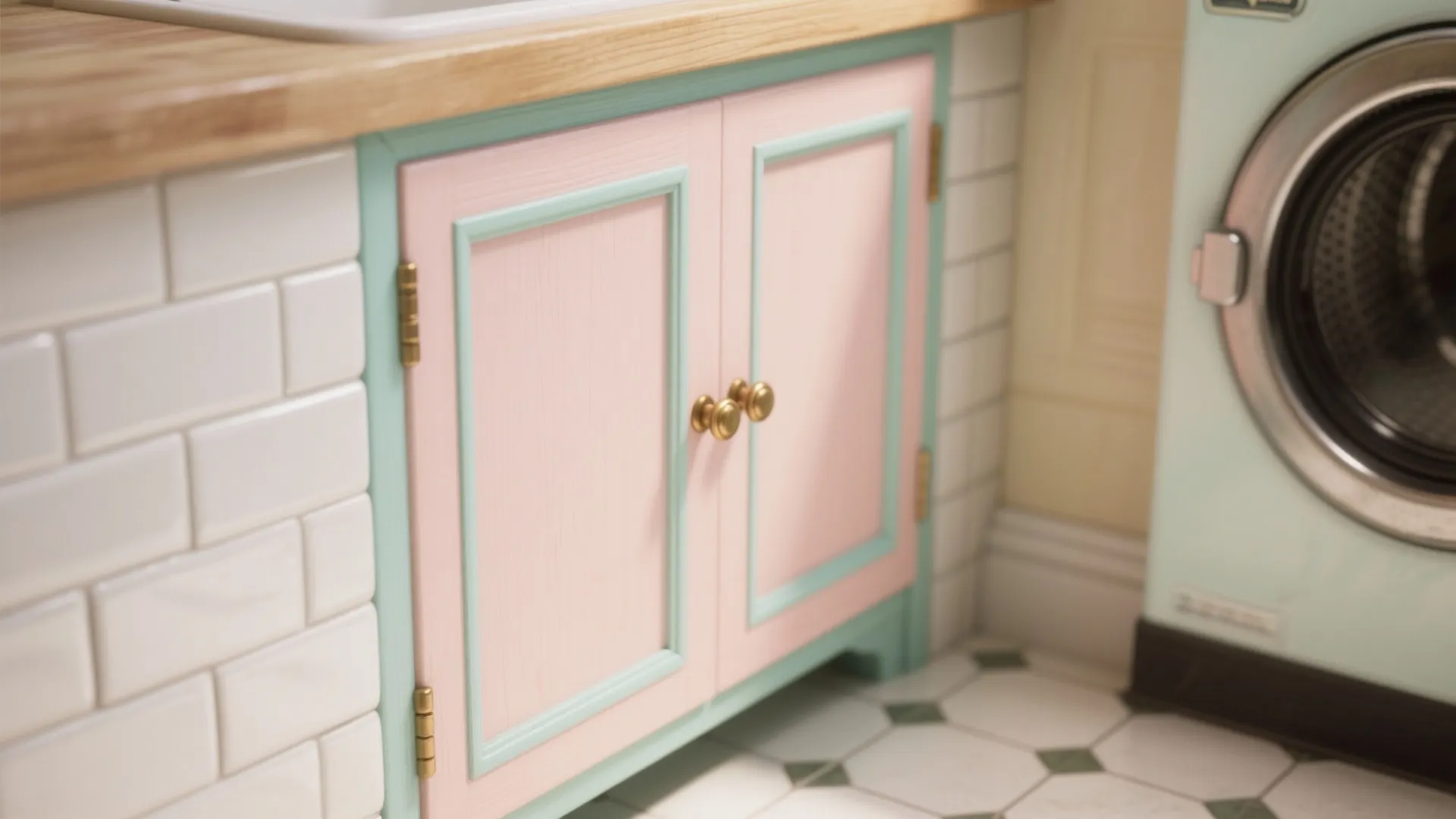 2. Pastel Vintage Vibes with Durable Finishes
