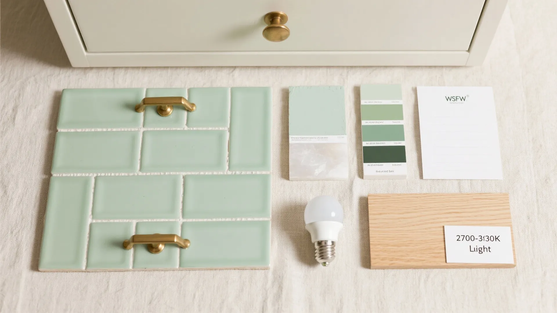 Pastel Green + Bright Neutrals in Kitchen & Bath