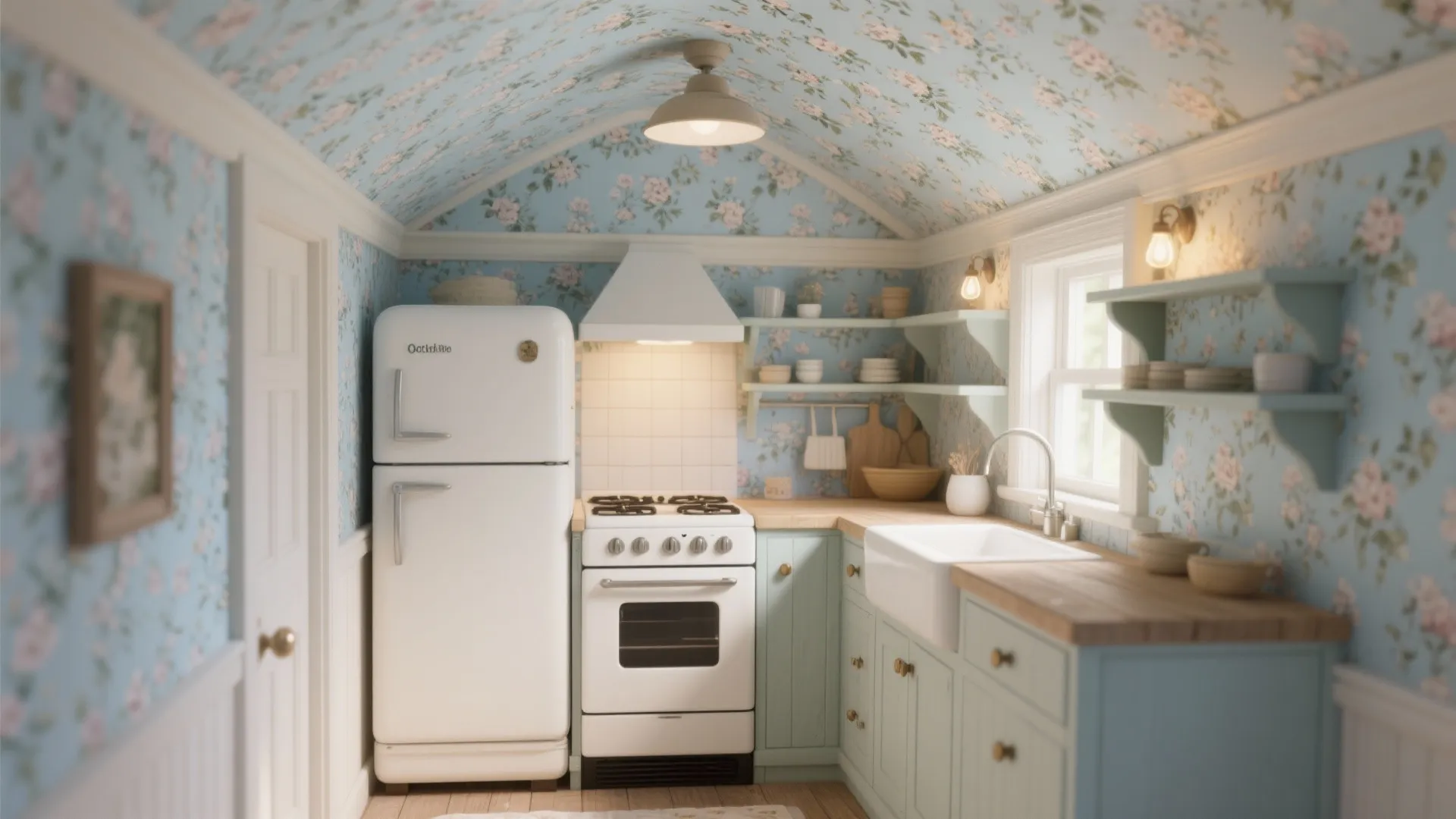 5. Pastel Blue Florals for Vintage Charm