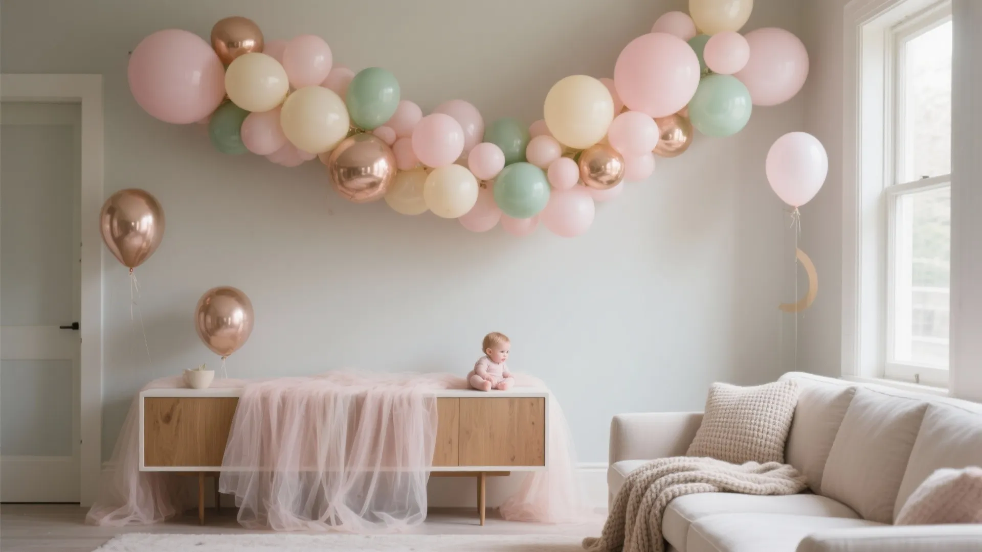 Soft Pastel Balloon Garland + Layered Textures