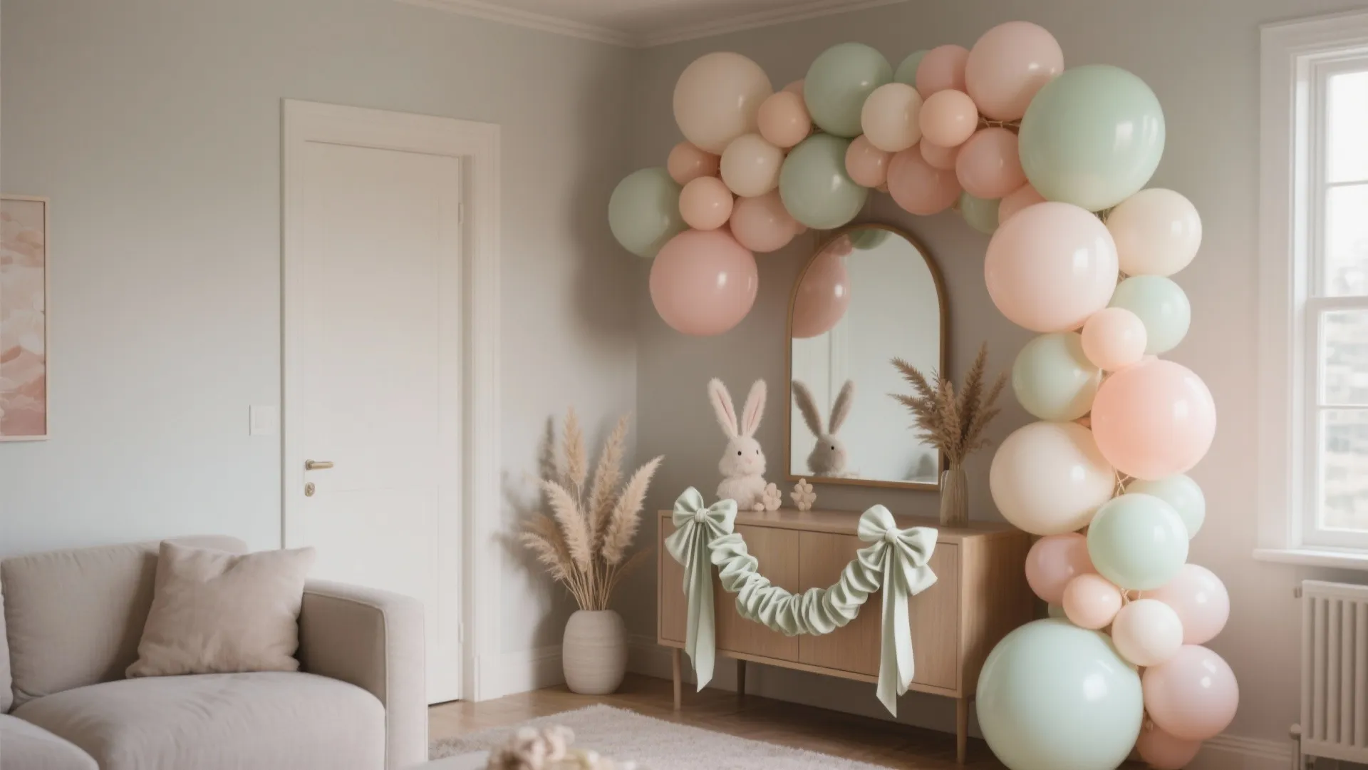 Organic Pastel Balloon Garlands with Texture