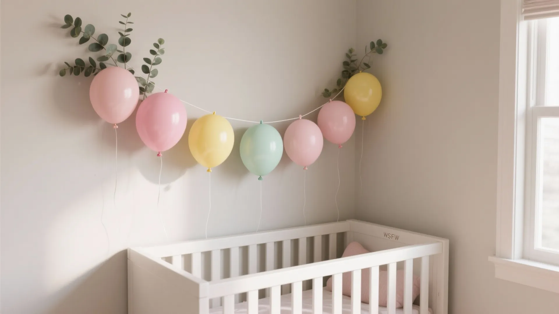 Pastel Balloon Garland for Small Nurseries