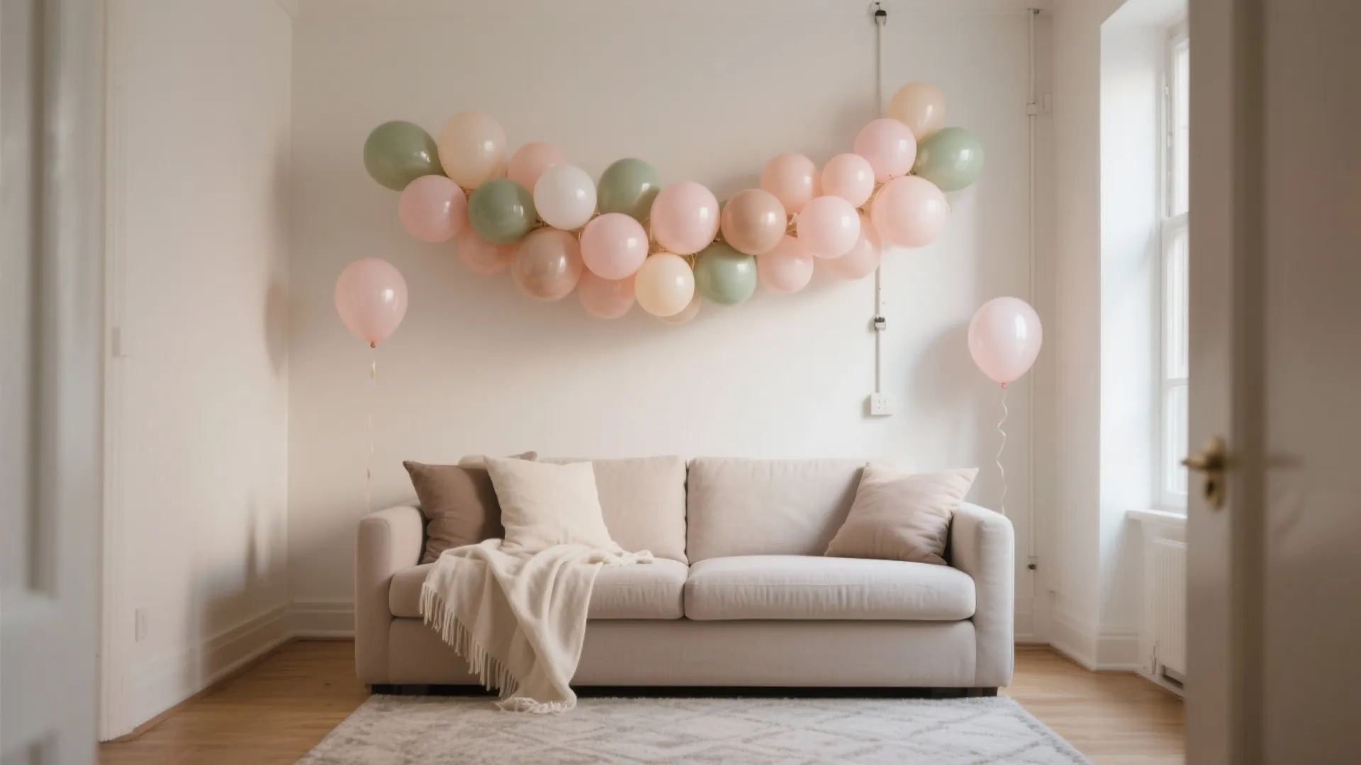 Pastel Balloon Garland with Texture Layers