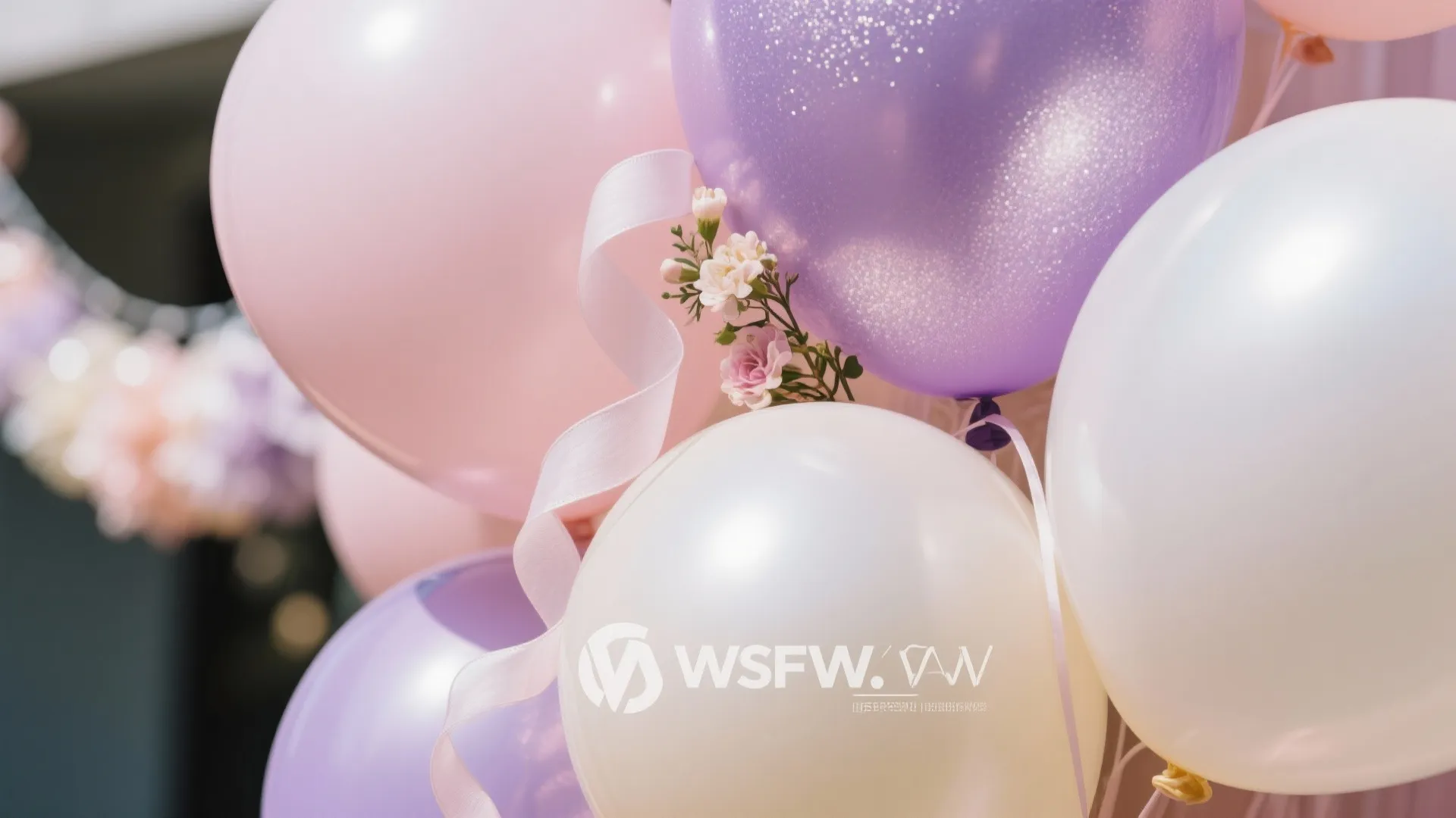 Pastel Balloon Garland With Mixed Textures