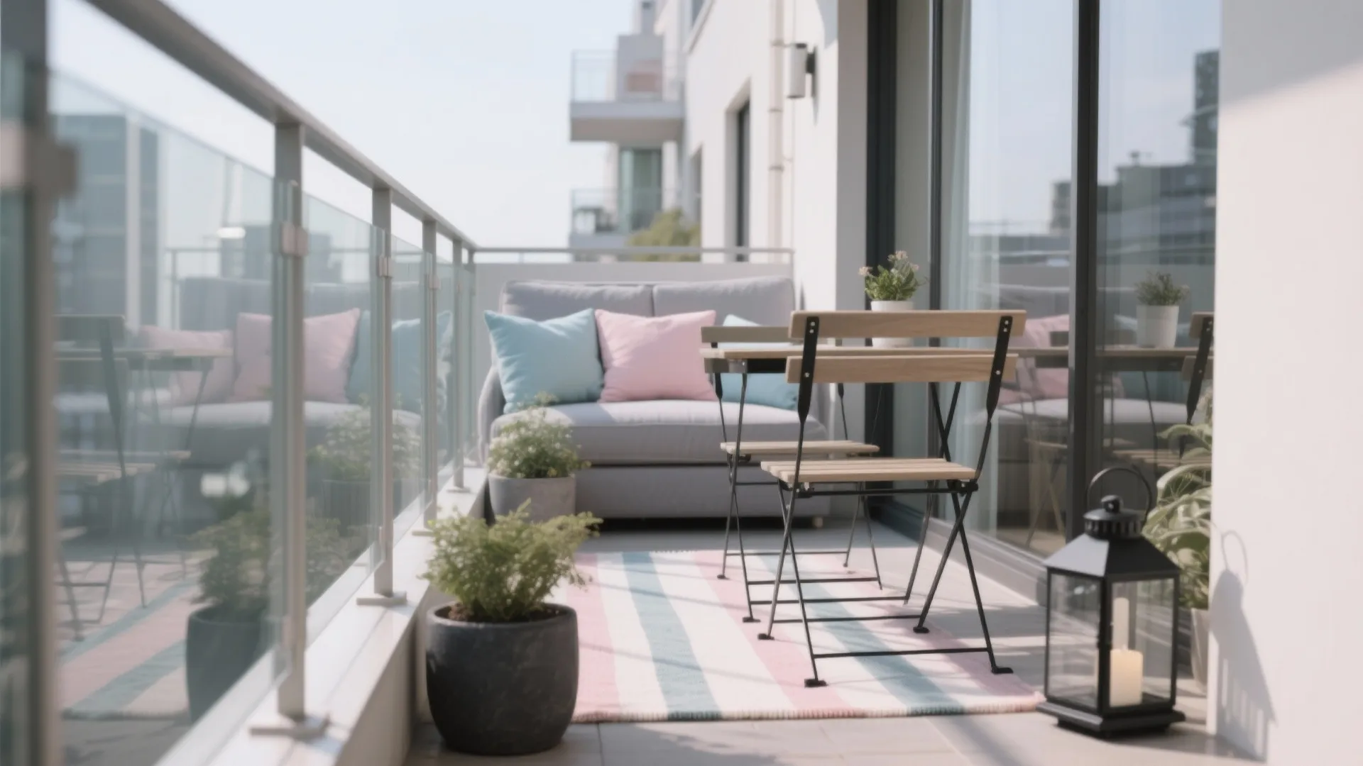Glass Balustrade with Soft Pastels