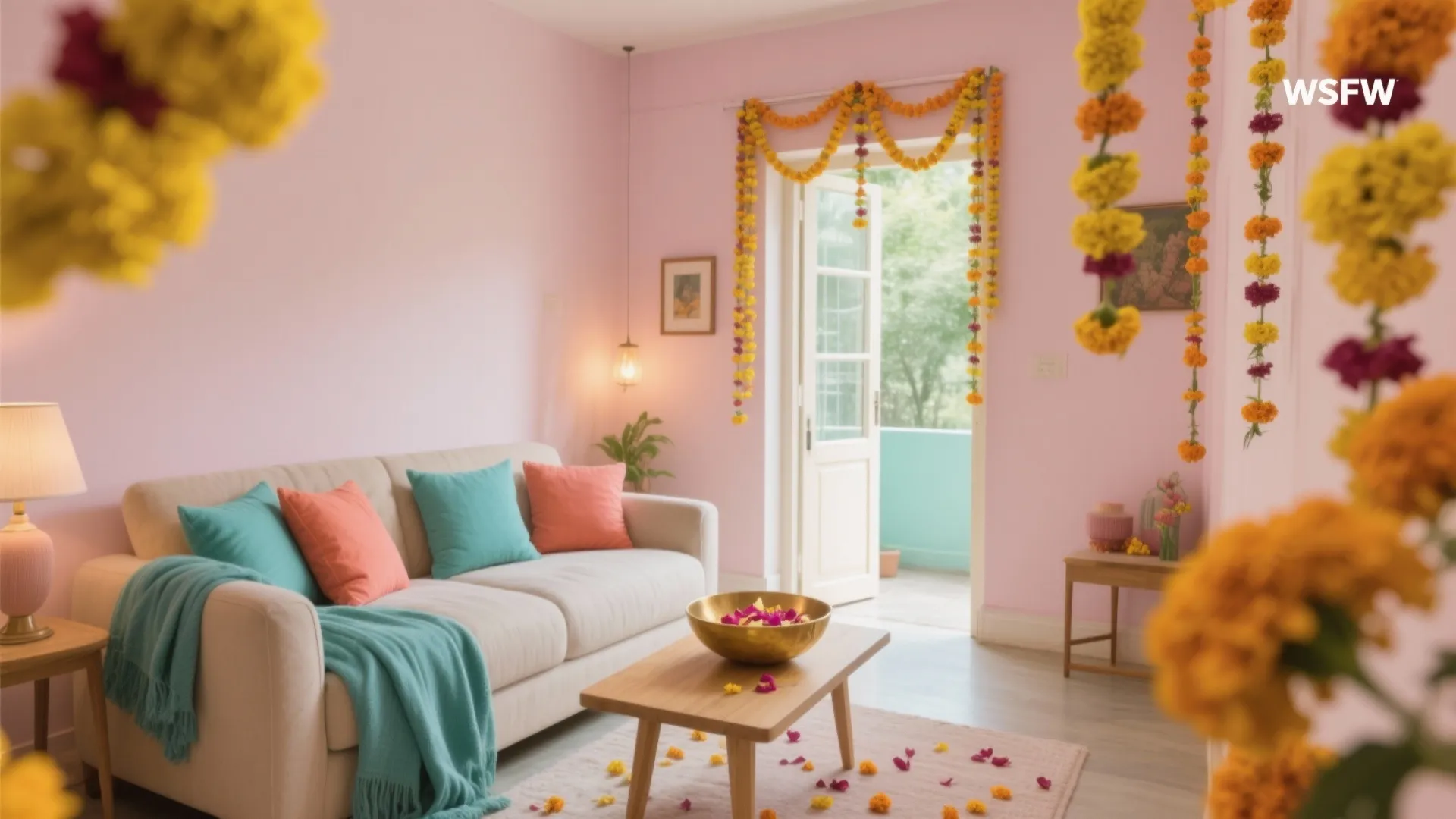 Soft Pastel Palette with Marigold Accents