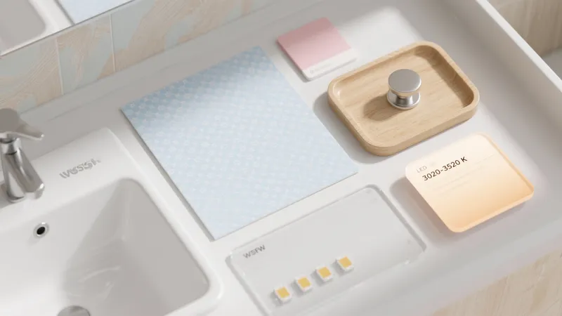 Soft Modern Bathroom Vanity with Pastel Touches