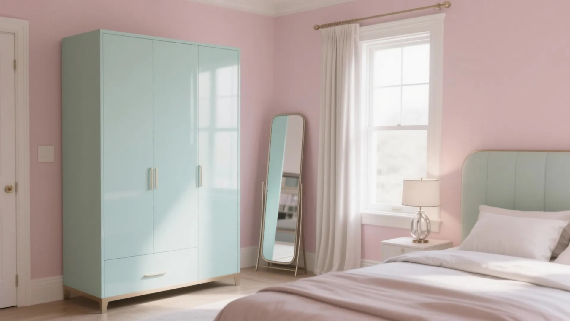 Pastel Palette with Reflective Surfaces