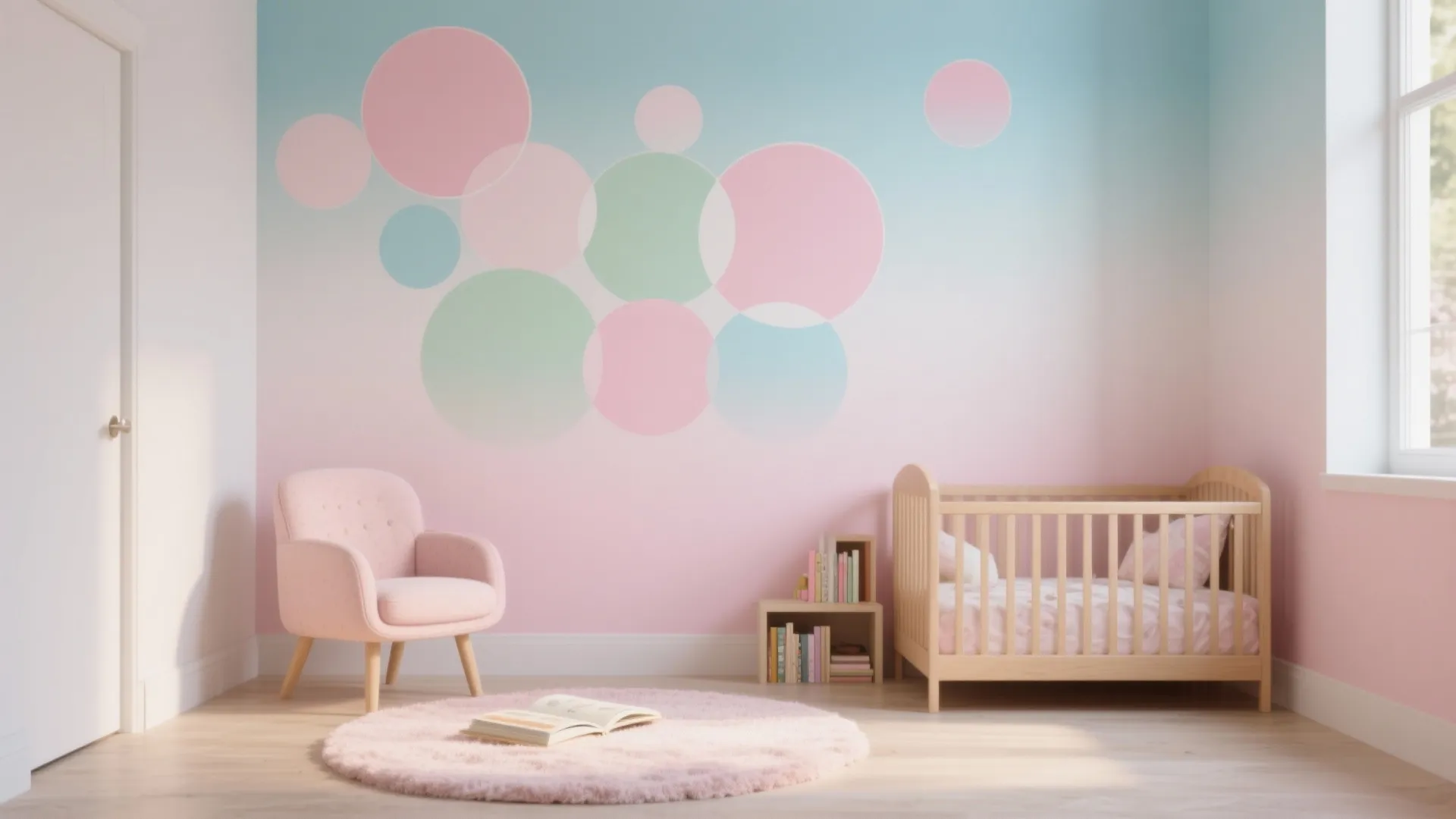 Pastel Gradient Bubble Mural