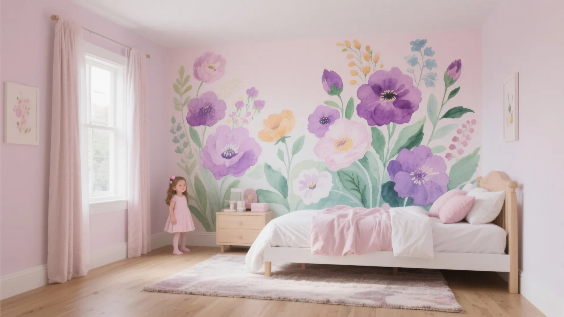 Soft Pastels + One Bold Wall Mural