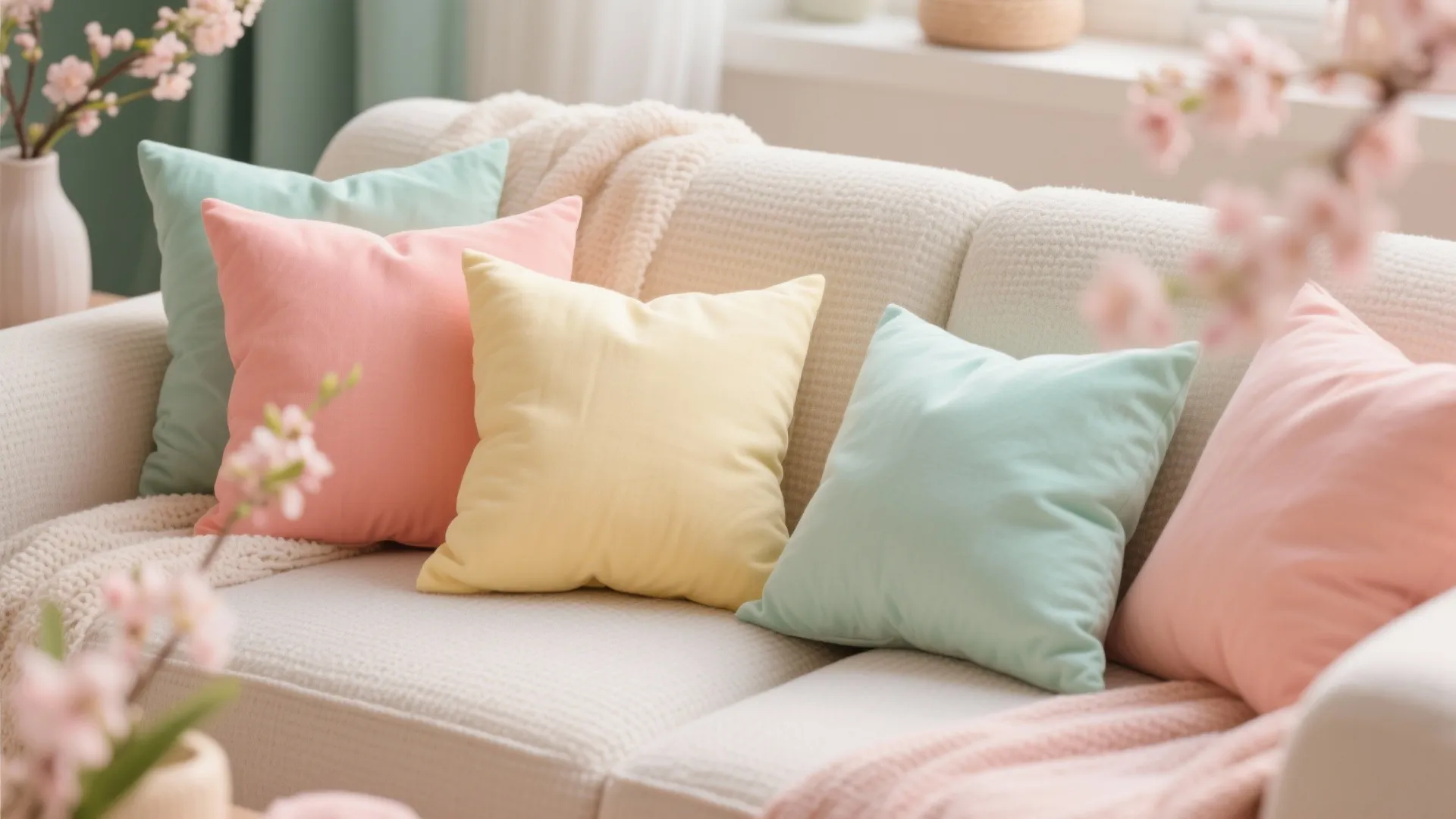 3. Pastel Accent Pillows