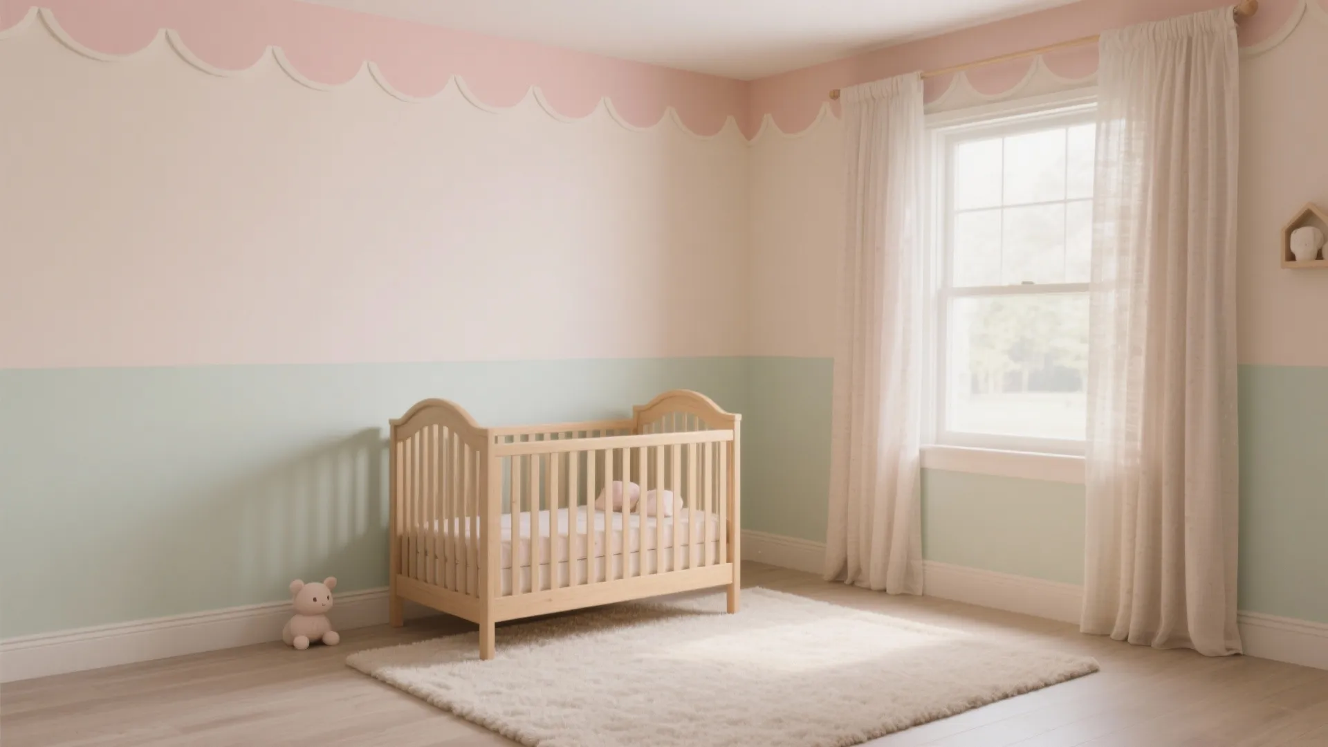 Soft Pastel Scallop Border + Two-Tone Calm