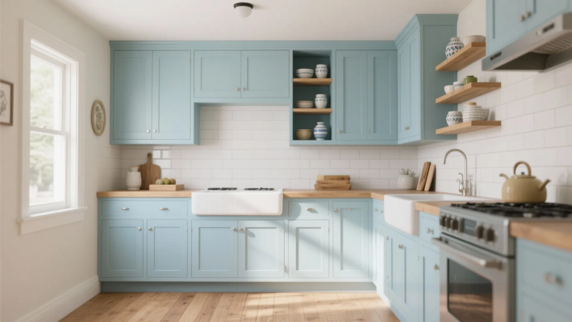 2. Pastel Blue Shaker for Light and Airy Feel
