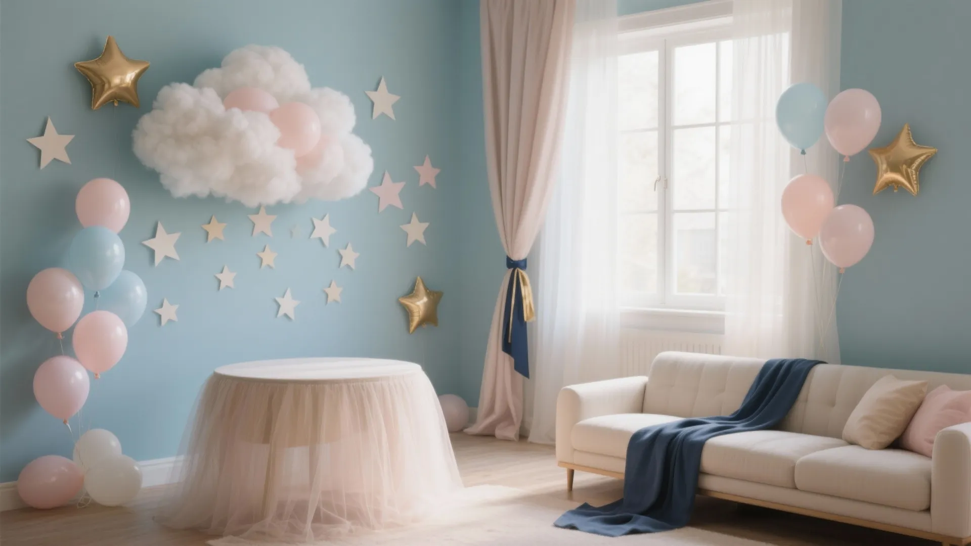 Pastel Sky: Clouds, Stars, and Helium‑Free Balloons
