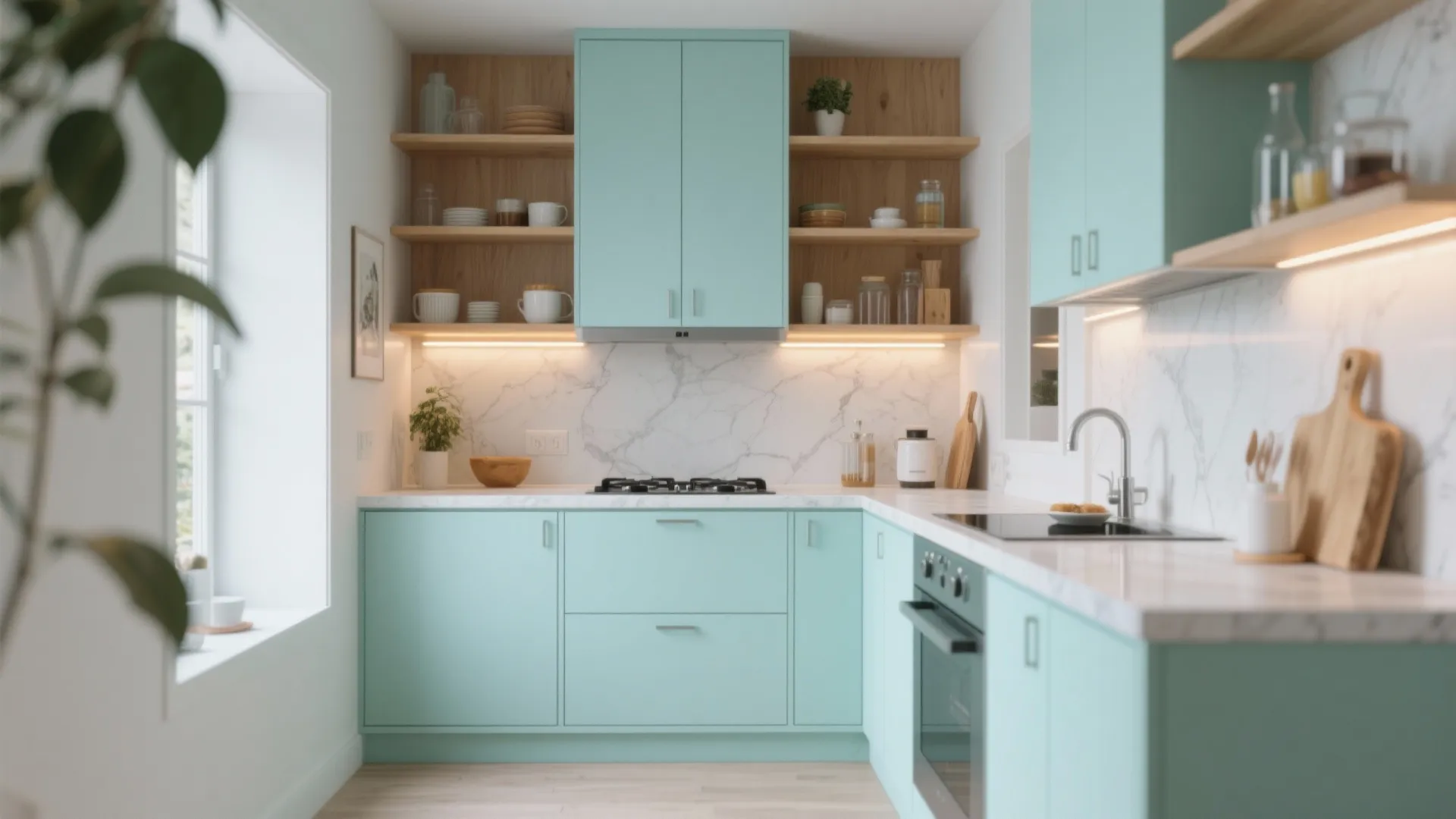 2. Soft Pastels for Small Kitchens